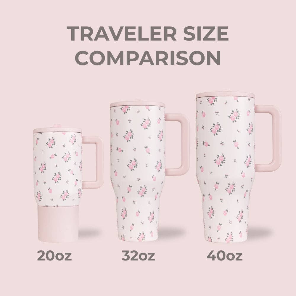 HydroJug - Wildrose Floral 40 oz Traveler Tumbler: Wildrose HydroJug