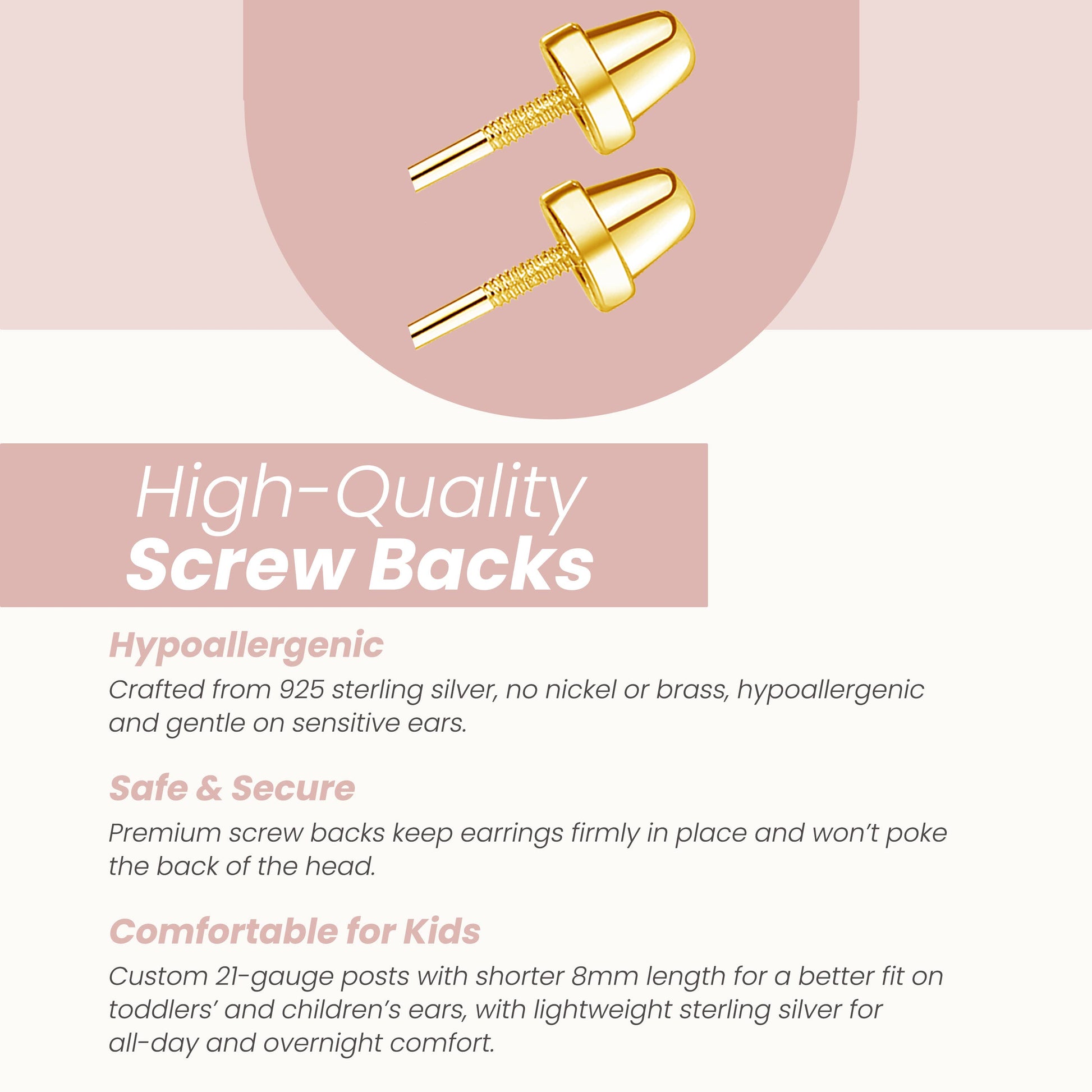 Cherished Moments - 14K Gold-Plated White Pearl Earrings with Screw Backs Cherished Moments