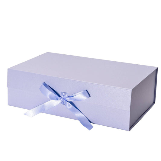 LA Ribbons Wholesale - Collapsible Gift Box with Satin Ribbon and Magnetic Lid: Black LA Ribbons Wholesale