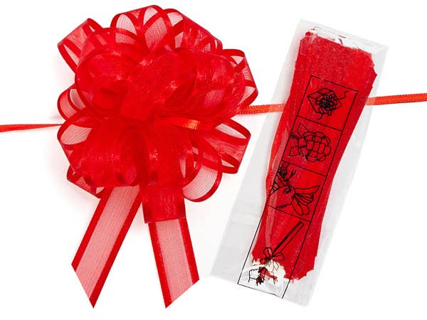 Nashville Wraps - Sheer And Metallic Gift Pull Bows: Red / 12 Pack / 4'' Nashville Wraps