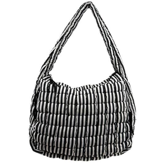 Girlie Girl Originals - GZ-4171 Gingham Puffer Quilted Handbag Black/White Girlie Girl Originals