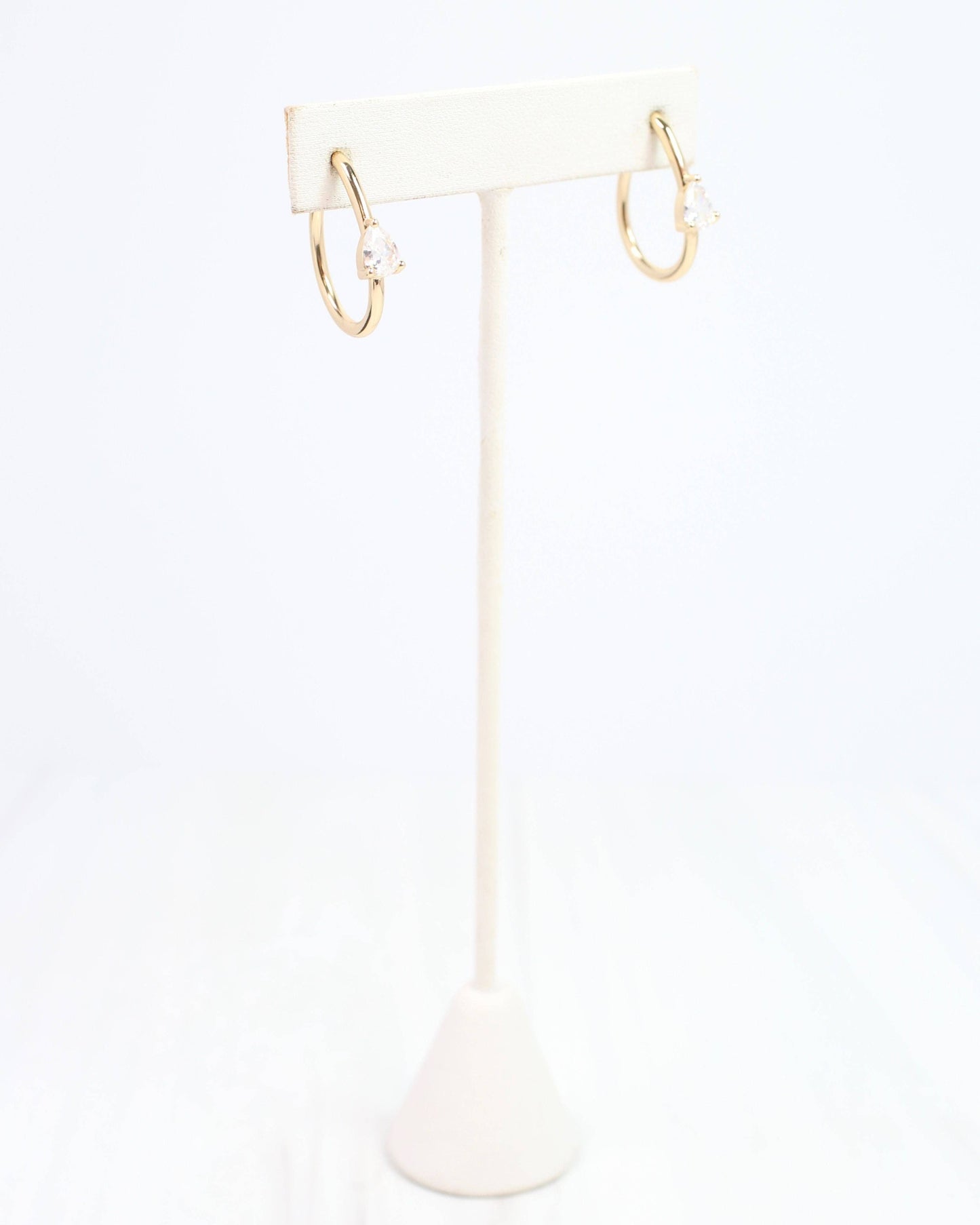 Caroline Hill - Nicki CZ Hoop Earring Gold: Default Caroline Hill
