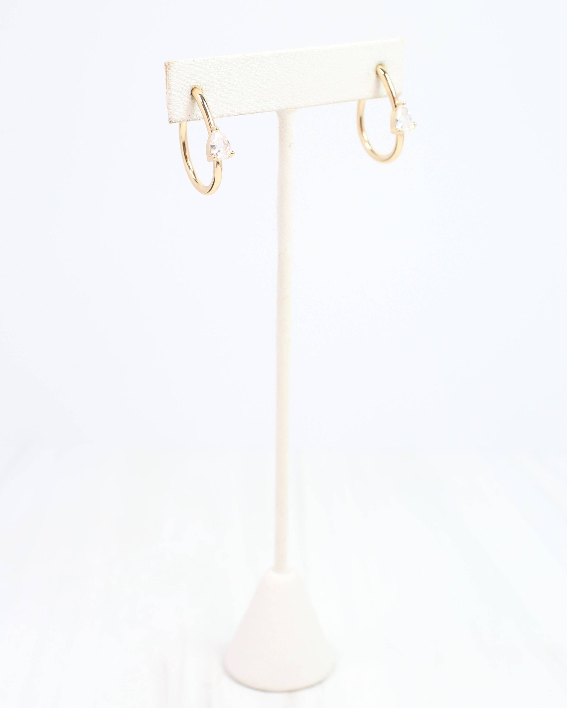 Caroline Hill - Nicki CZ Hoop Earring Gold: Default Caroline Hill