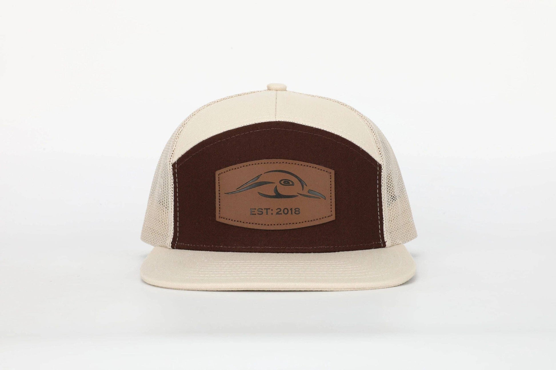 American Flyway Waterfowl - AF Waterfowl Leather Patch 7 Panel Trucker American Flyway Waterfowl