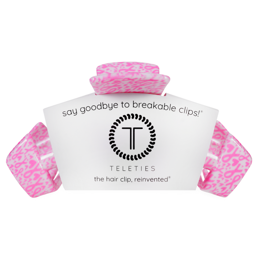TELETIES - Classic | Breast Cancer Awareness | Large | Claw Clip TELETIES