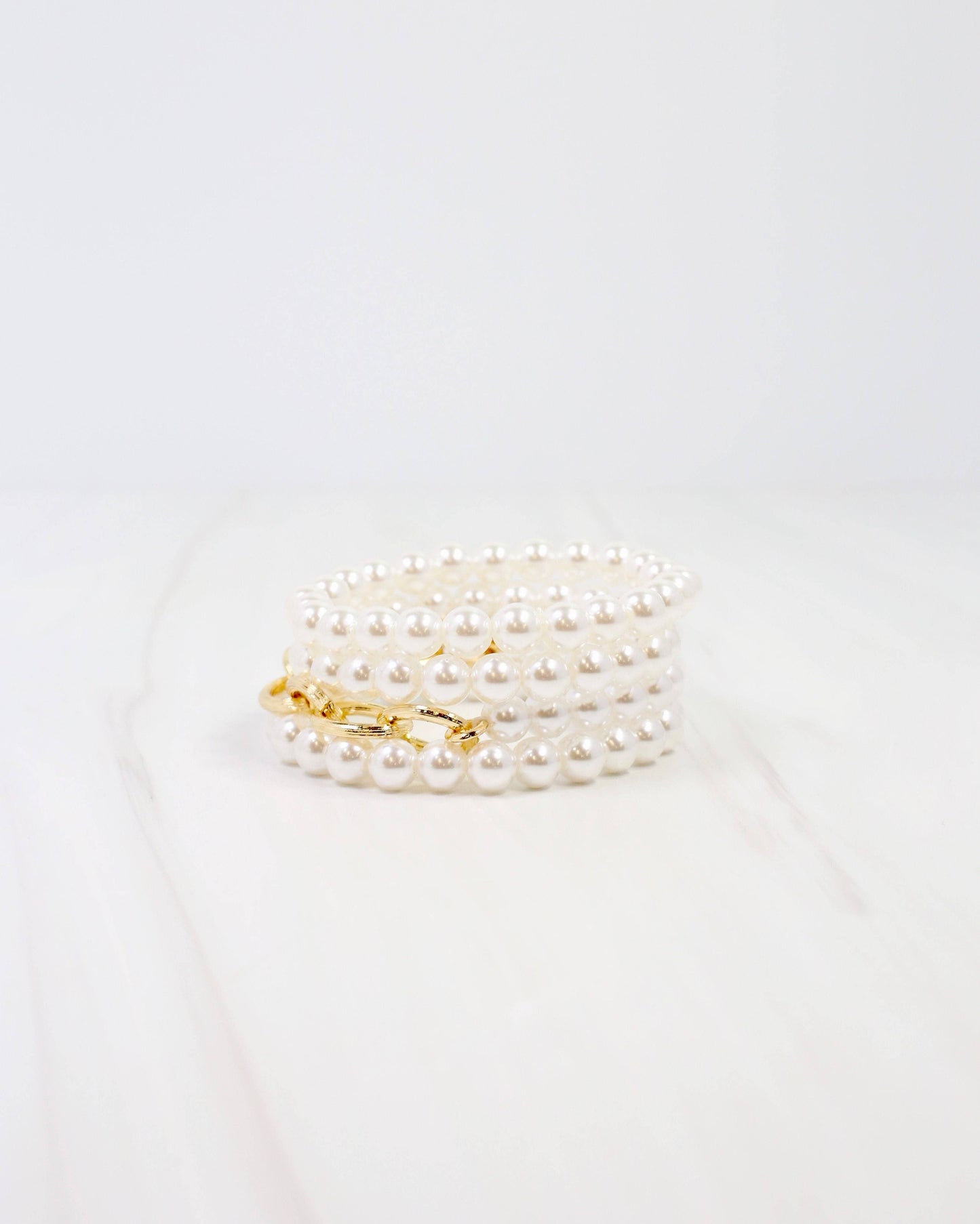 Caroline Hill - Marysville Link and Bead Bracelet Set Pearl: Default Caroline Hill