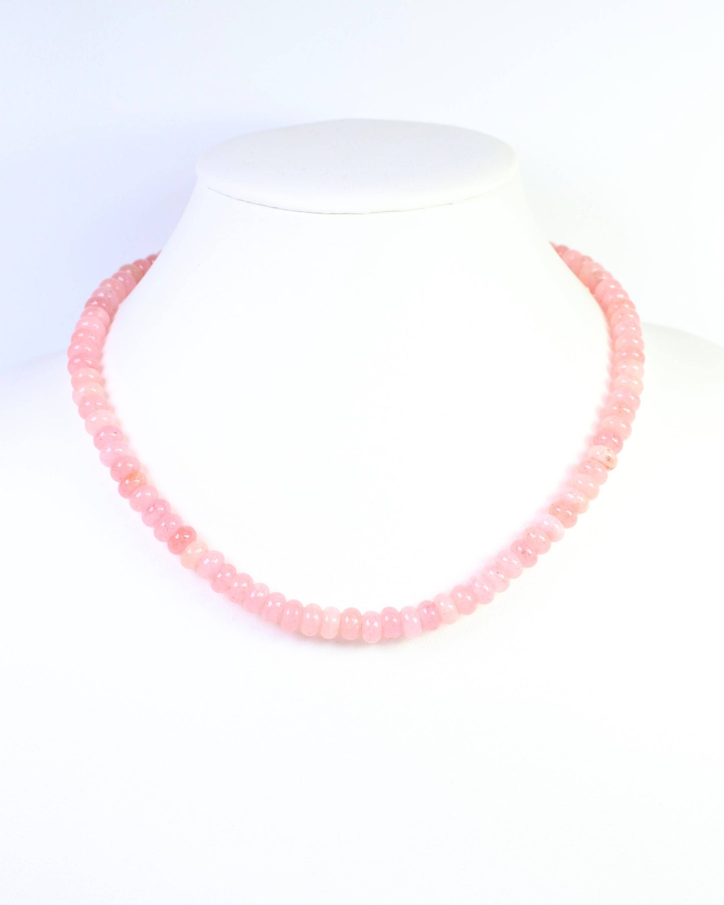 Caroline Hill - Gisela Stone Beaded Oval Clasp Necklace Pink: Default Caroline Hill