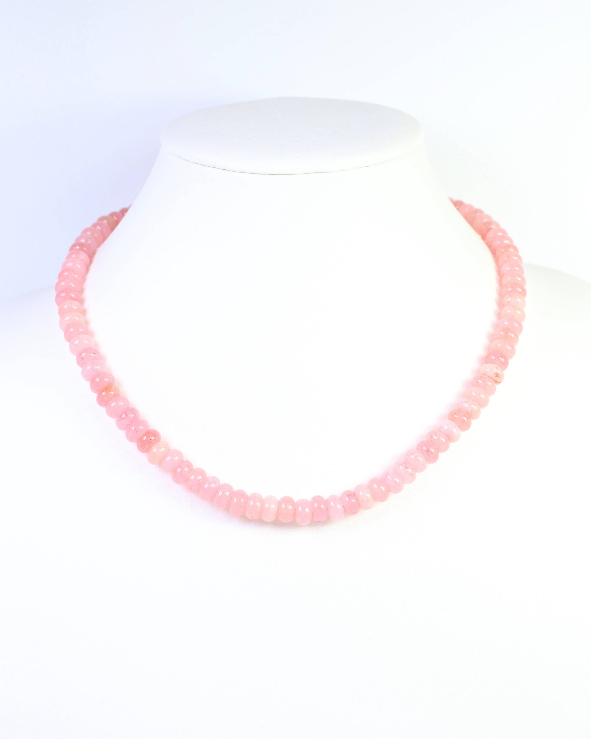Caroline Hill - Gisela Stone Beaded Oval Clasp Necklace Pink: Default Caroline Hill