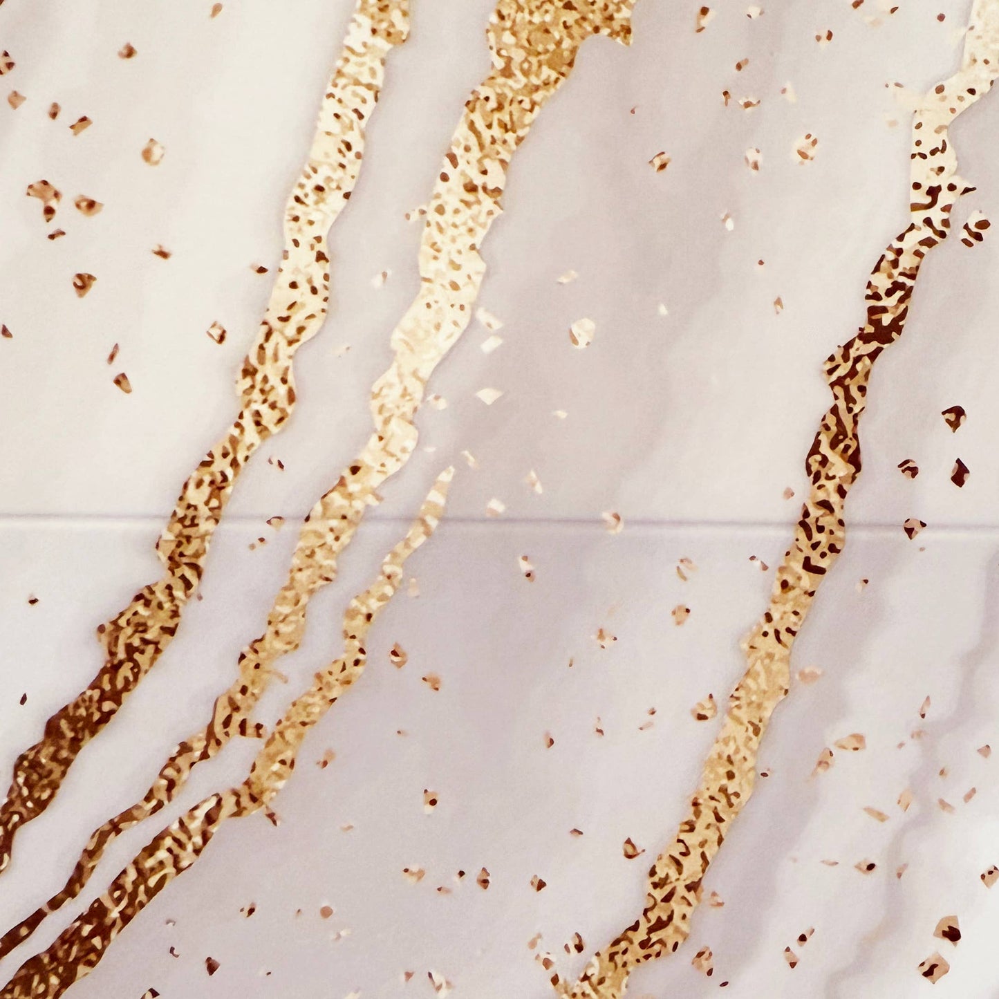 ByHome - Gold Glitter Print Pattern Marble Square Gift bag w/ Tissue: S3 ByHome