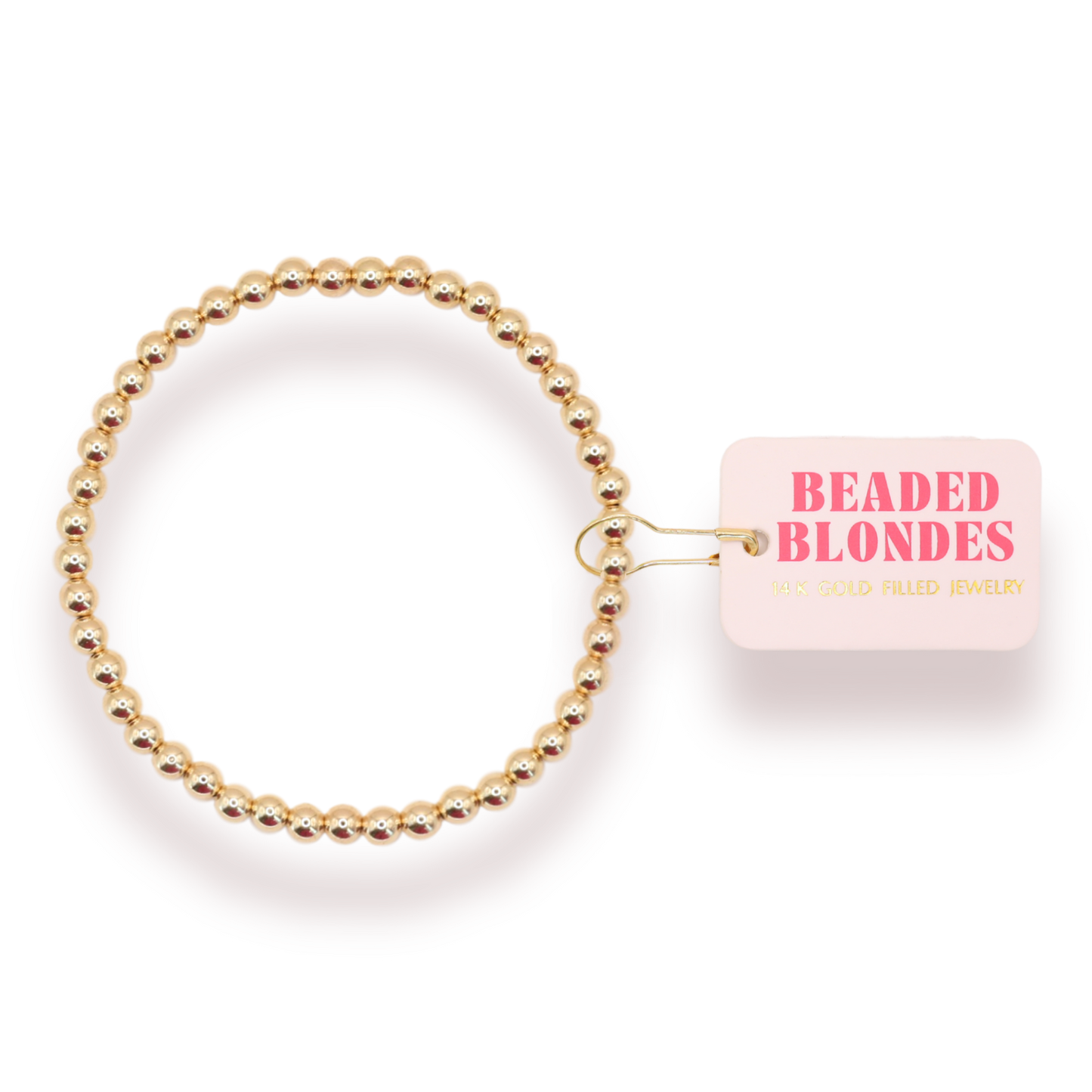 Beaded Blondes - 4MM Gold Beaded Bracelet: Petite 6.25 inch Beaded Blondes