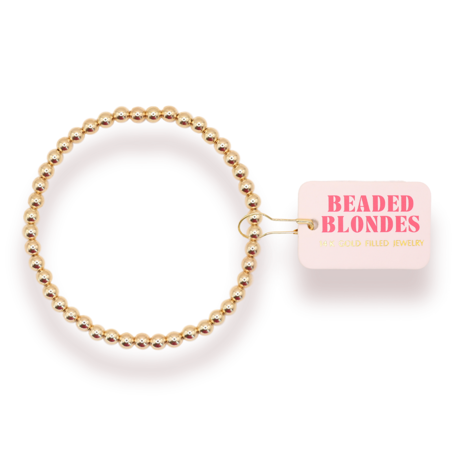 Beaded Blondes - 4MM Gold Beaded Bracelet: Petite 6.25 inch Beaded Blondes
