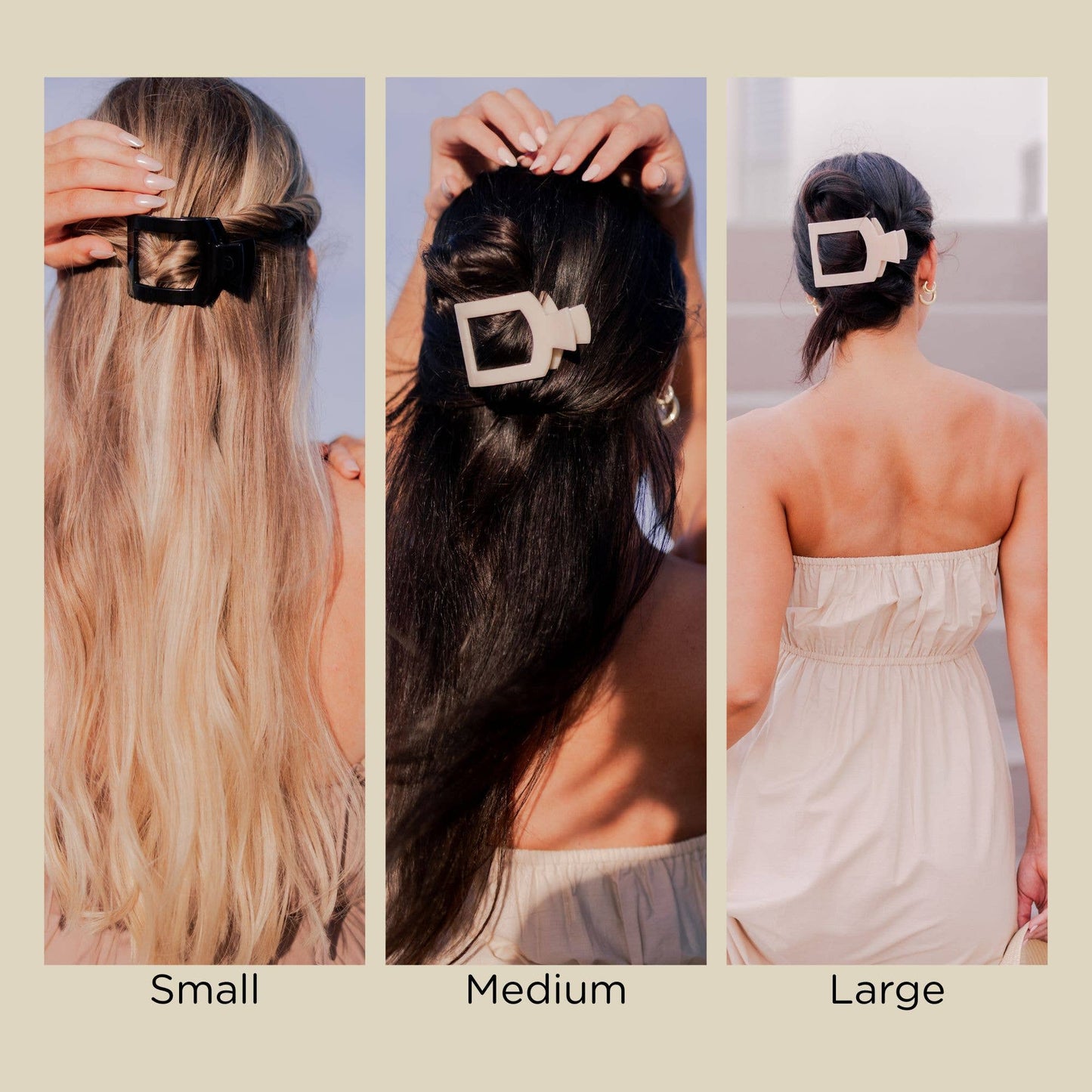 TELETIES - Square Flat Hair Clip | Med. | Blonde Tortoise TELETIES