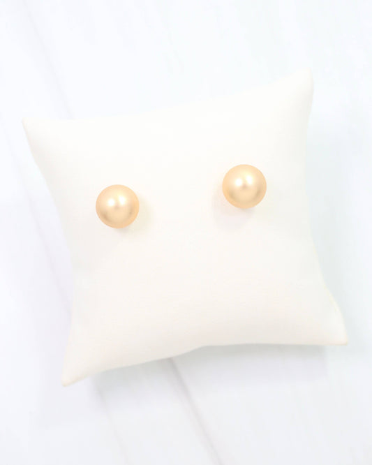 Caroline Hill - Bailey Medium Ball Earring WR Worn Gold: Default Caroline Hill