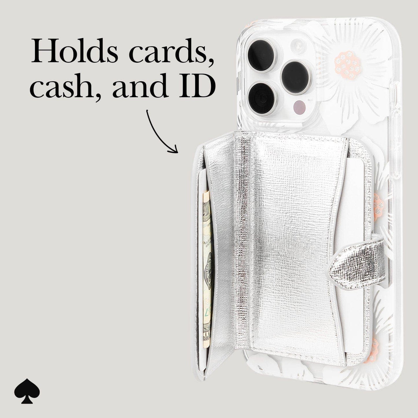 Case-Mate - Kate spade new york Morgan Wallet MagSafe Metallic Silver: Metallic Silver Case-Mate