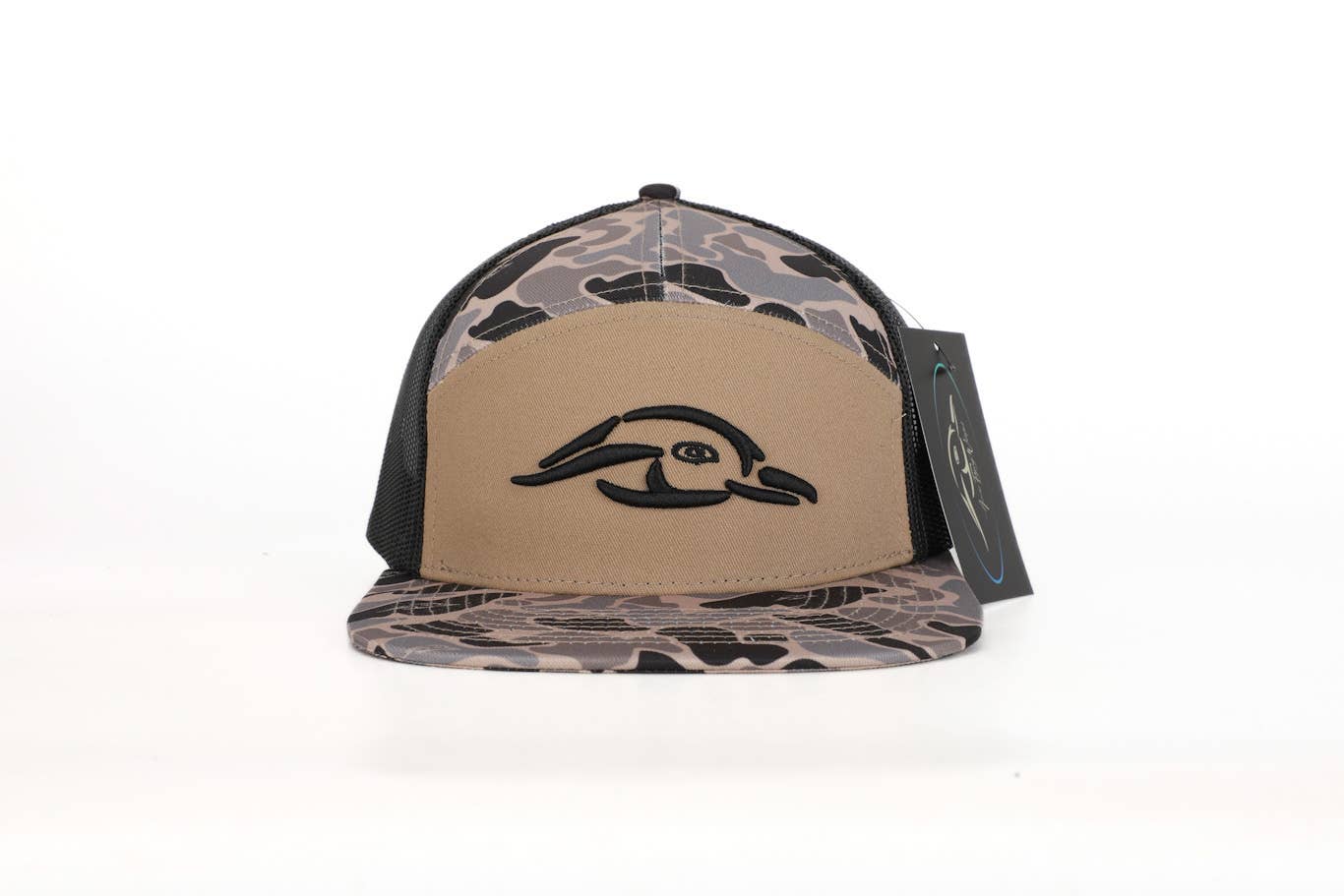 American Flyway Waterfowl - 7 Panel Hardwoods AFW Style w- 3 D Puff and Black Mesh American Flyway Waterfowl
