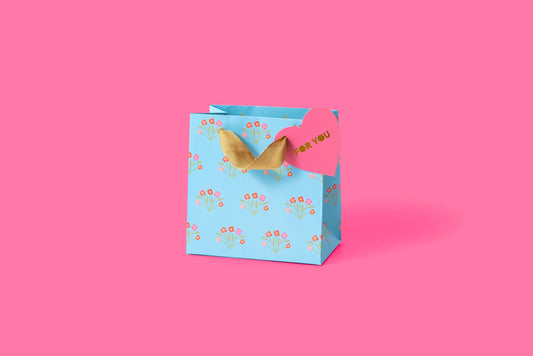 Taylor Elliott Designs - *ON SALE* Gift Bags - Blue w/ Bouquets - Assorted Sizes: Small Taylor Elliott Designs
