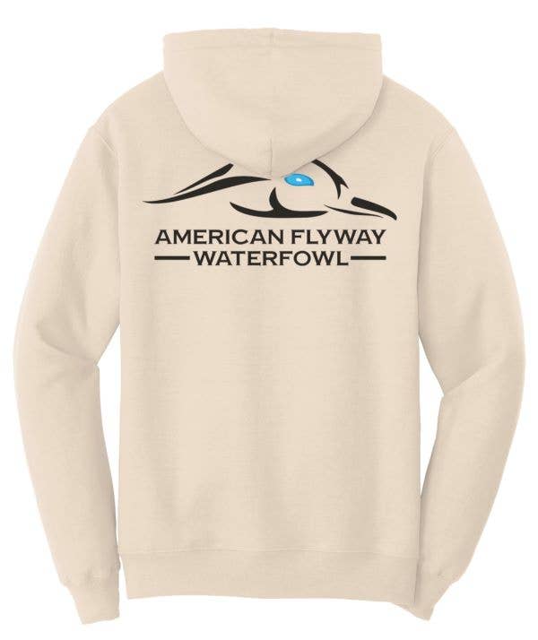 American Flyway Waterfowl - AF Waterfowl Solid Logo Hoodies: Sand / XLarge American Flyway Waterfowl