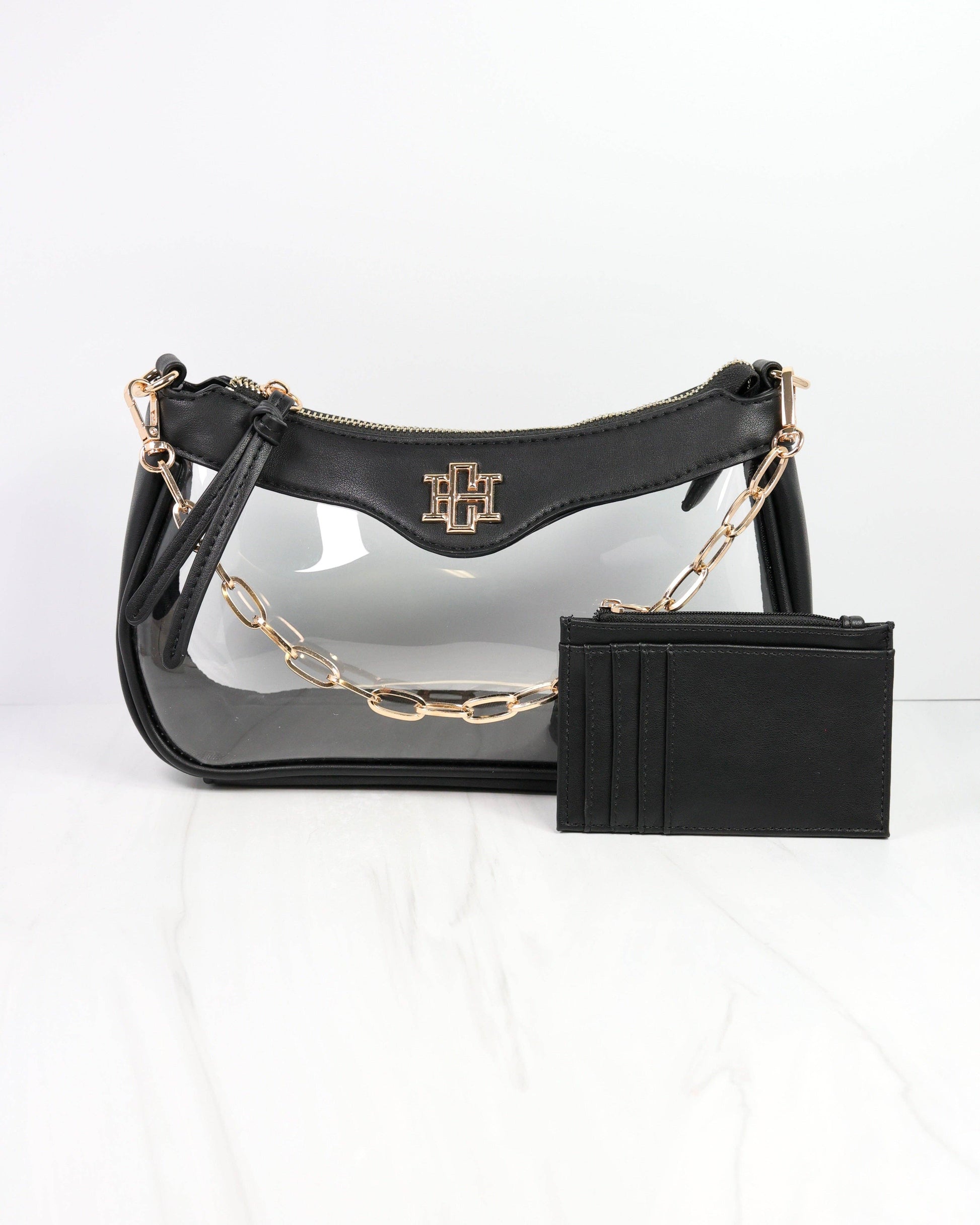 Caroline Hill - Cassidy Clear Crossbody BLACK: Default Caroline Hill