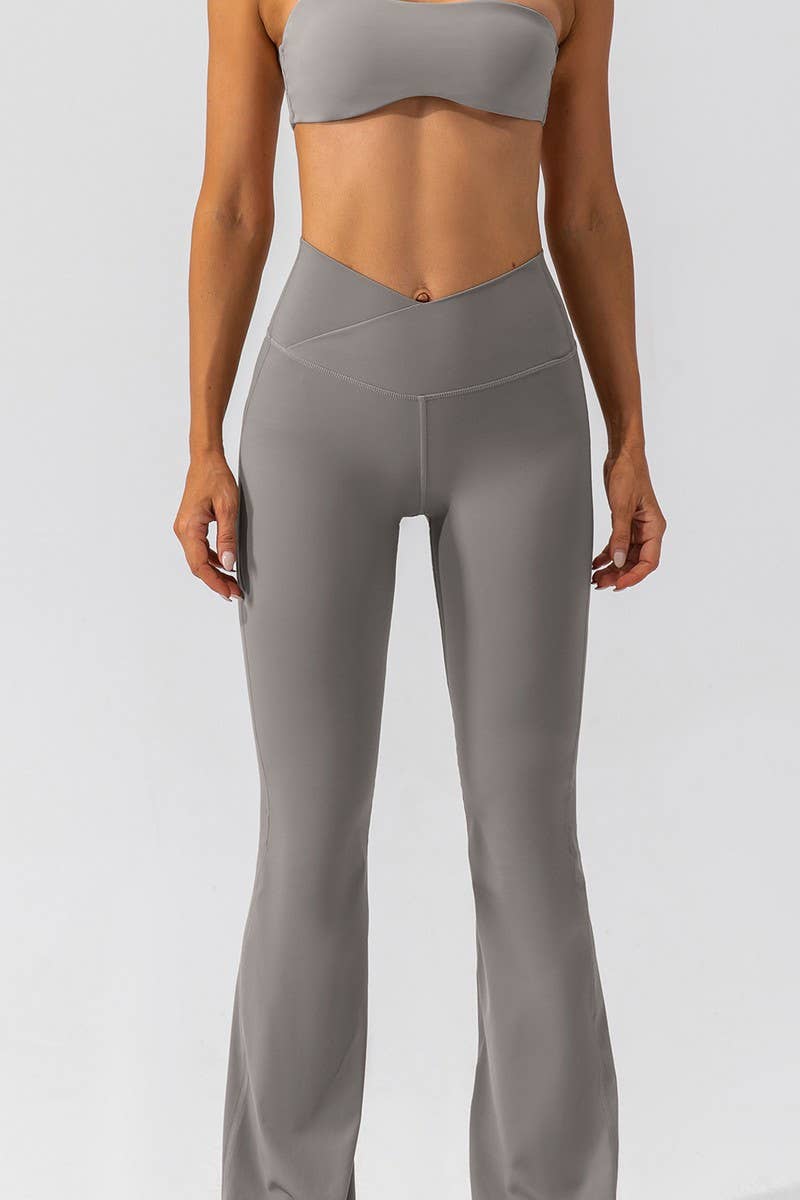 NINEXIS - CWBLP0657_CASUAL FITNESS SPORTS YOGA PANTS: GREY / (XL) 1 NINEXIS