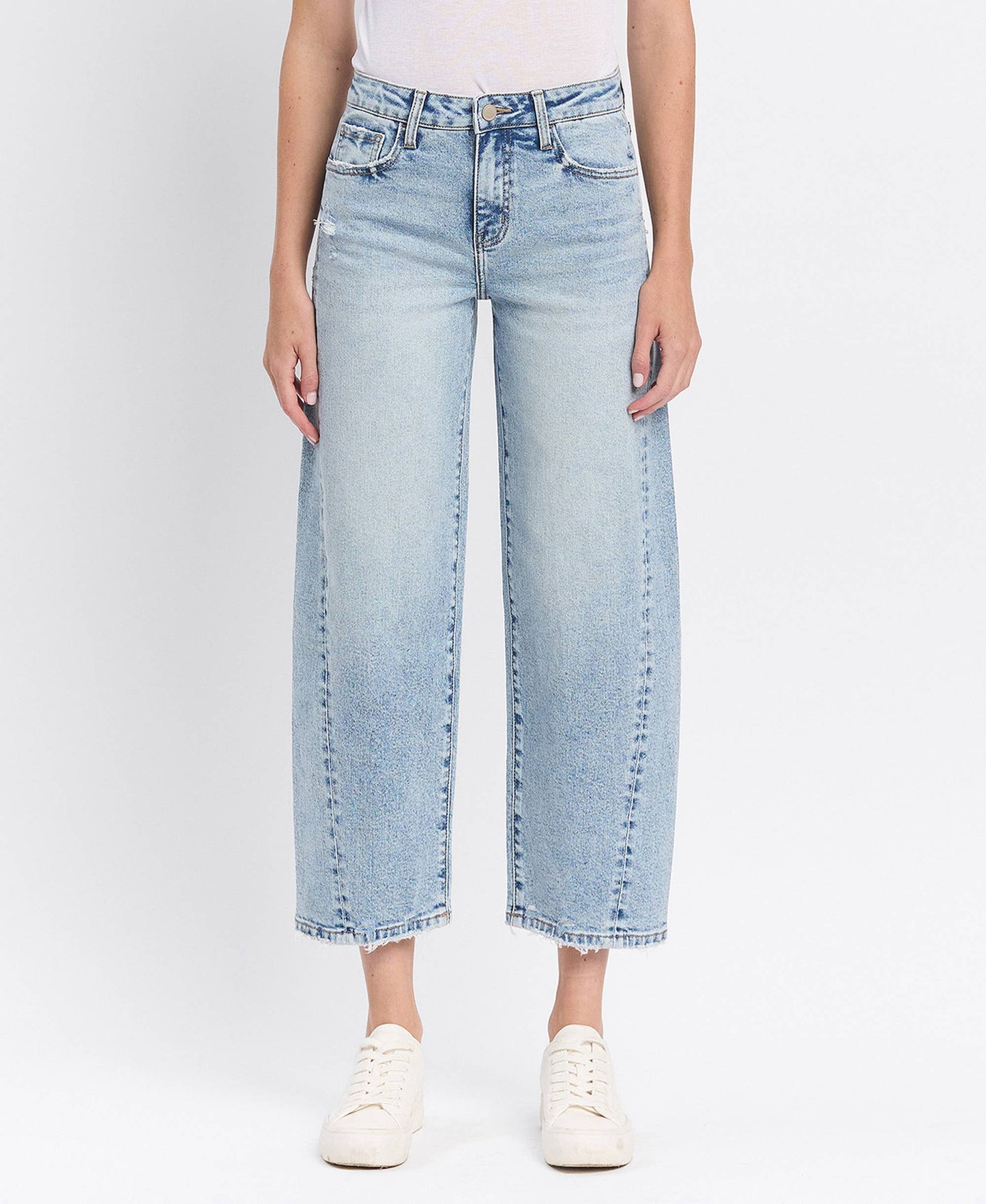 Lovervet by VERVET - HIGH RISE TWIST BARREL JEANS LV1502: PAPER TRAILS / 32 Lovervet by VERVET
