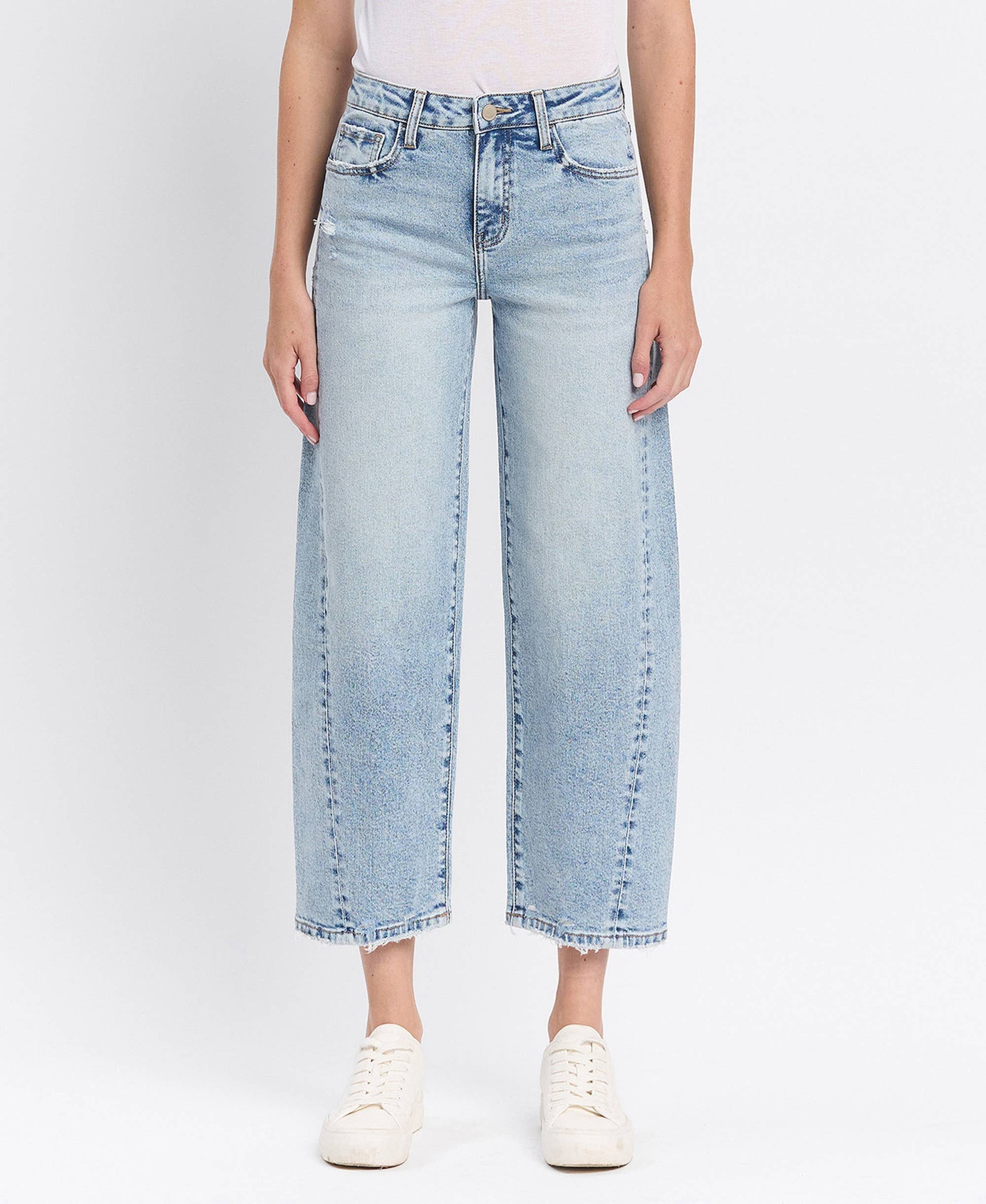 Lovervet by VERVET - HIGH RISE TWIST BARREL JEANS LV1502: PAPER TRAILS / 32 Lovervet by VERVET