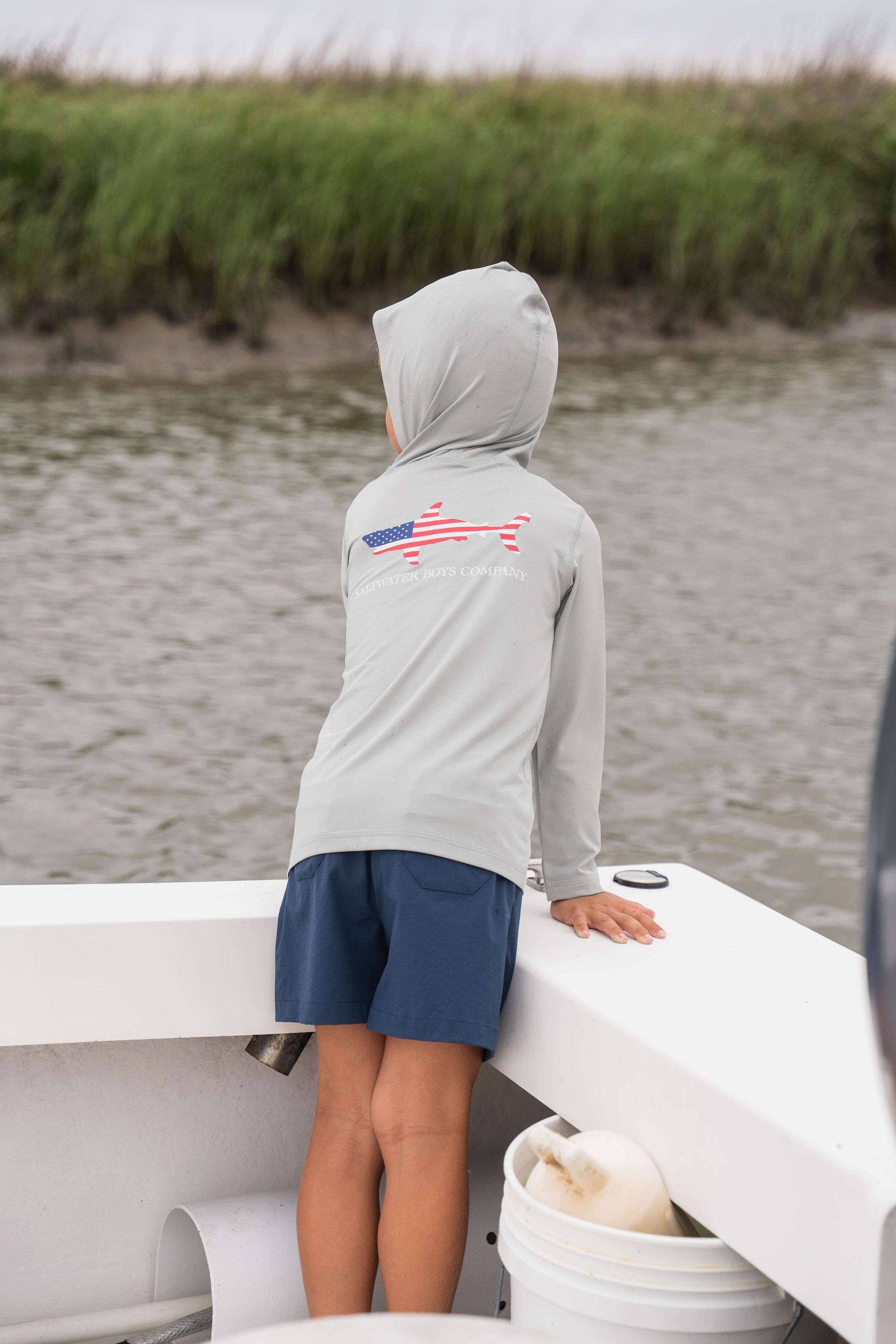 Saltwater Boys Company - Topsail Boys Performance Short Navy: Navy / 14/16 Saltwater Boys Company