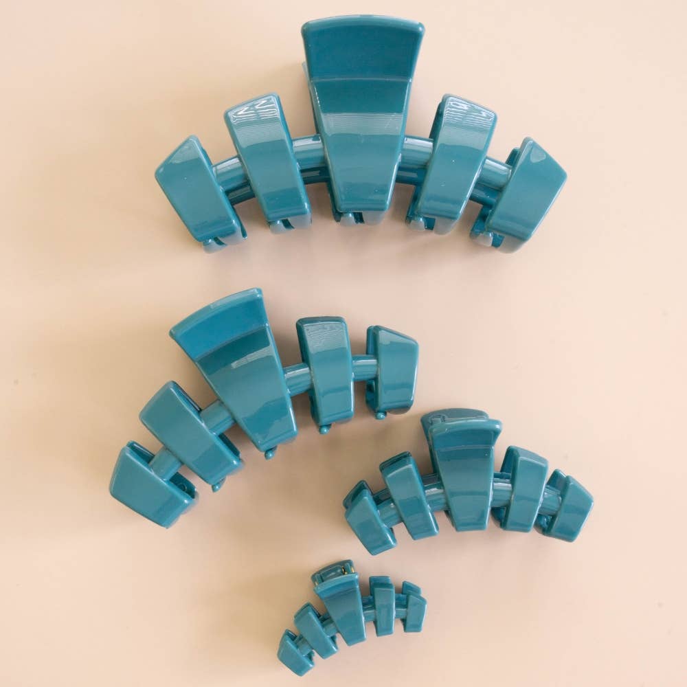 TELETIES - Classic Teal With It Medium Claw Clip TELETIES