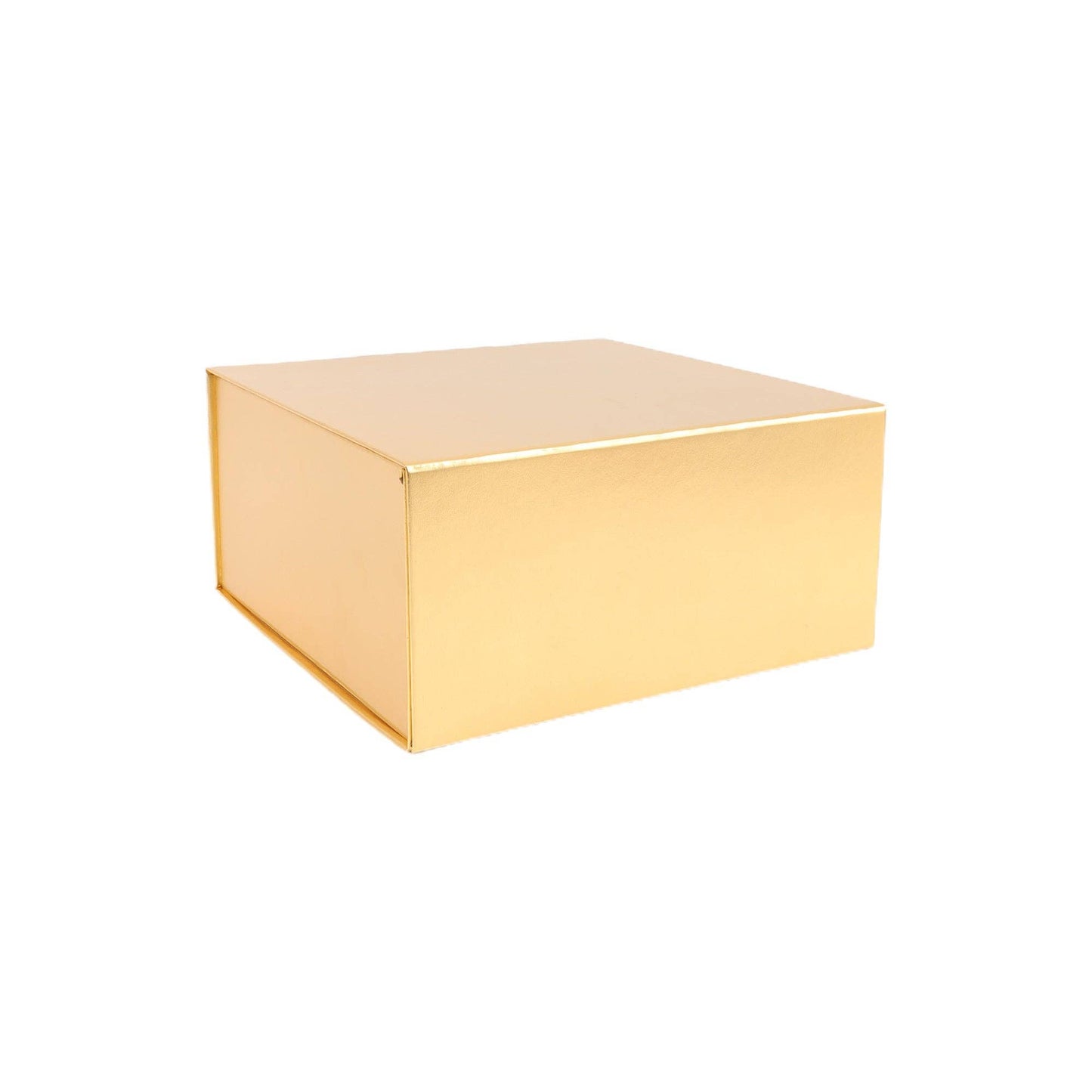 LA Ribbons Wholesale - 8"x 8"x 4" Collapsable ,Gift Box w/ Magnetic Square Flap Lid | Matte Gold LA Ribbons Wholesale