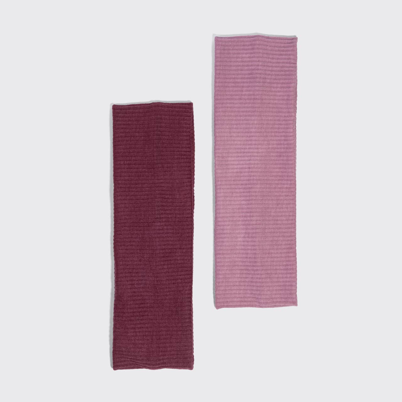 KITSCH - Recycled Fabric Ribbed Elastic Headbands 2pc Set - Cherry Lacquer & Dusty Pink KITSCH
