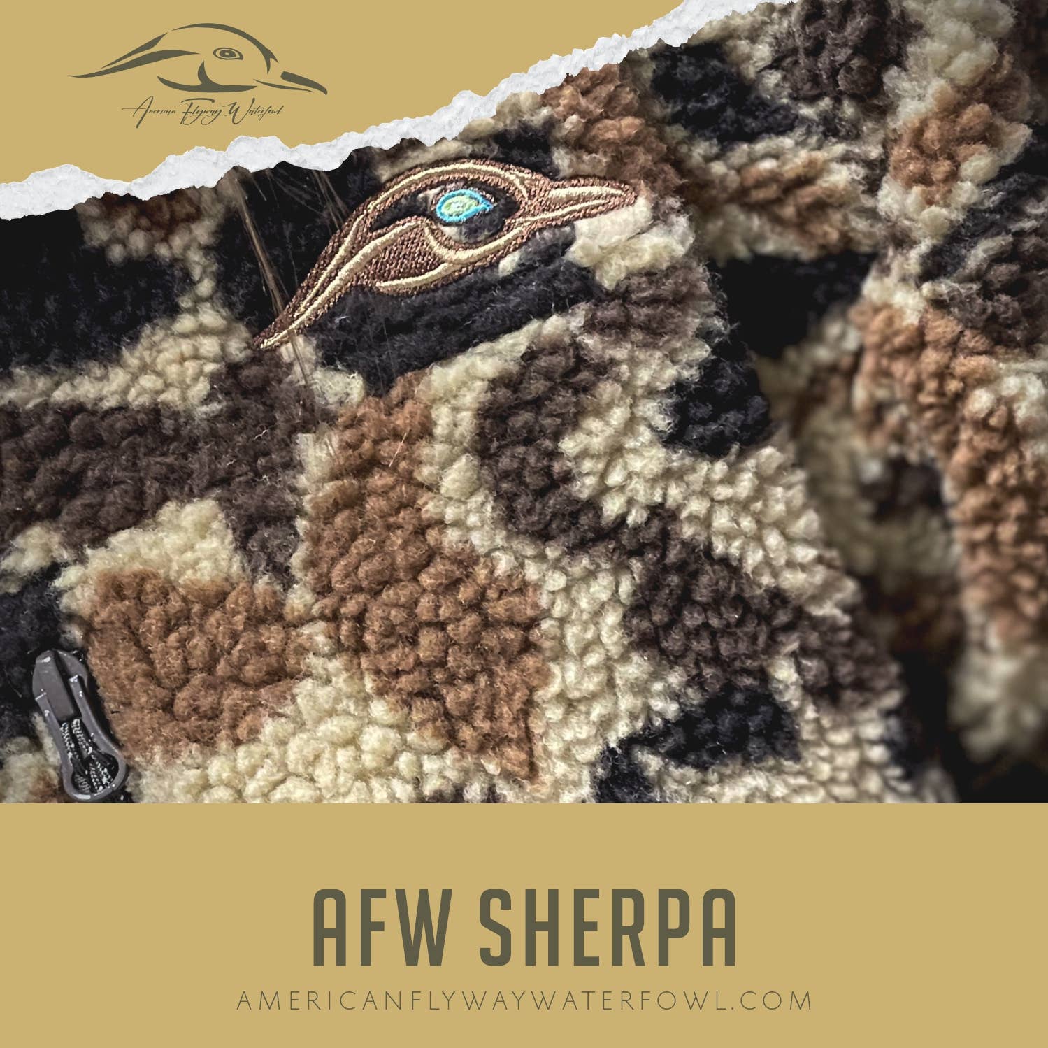 American Flyway Waterfowl - AFW Full Zip Ultra Quiet OSC Sherpa Fleece Jacket: XL American Flyway Waterfowl