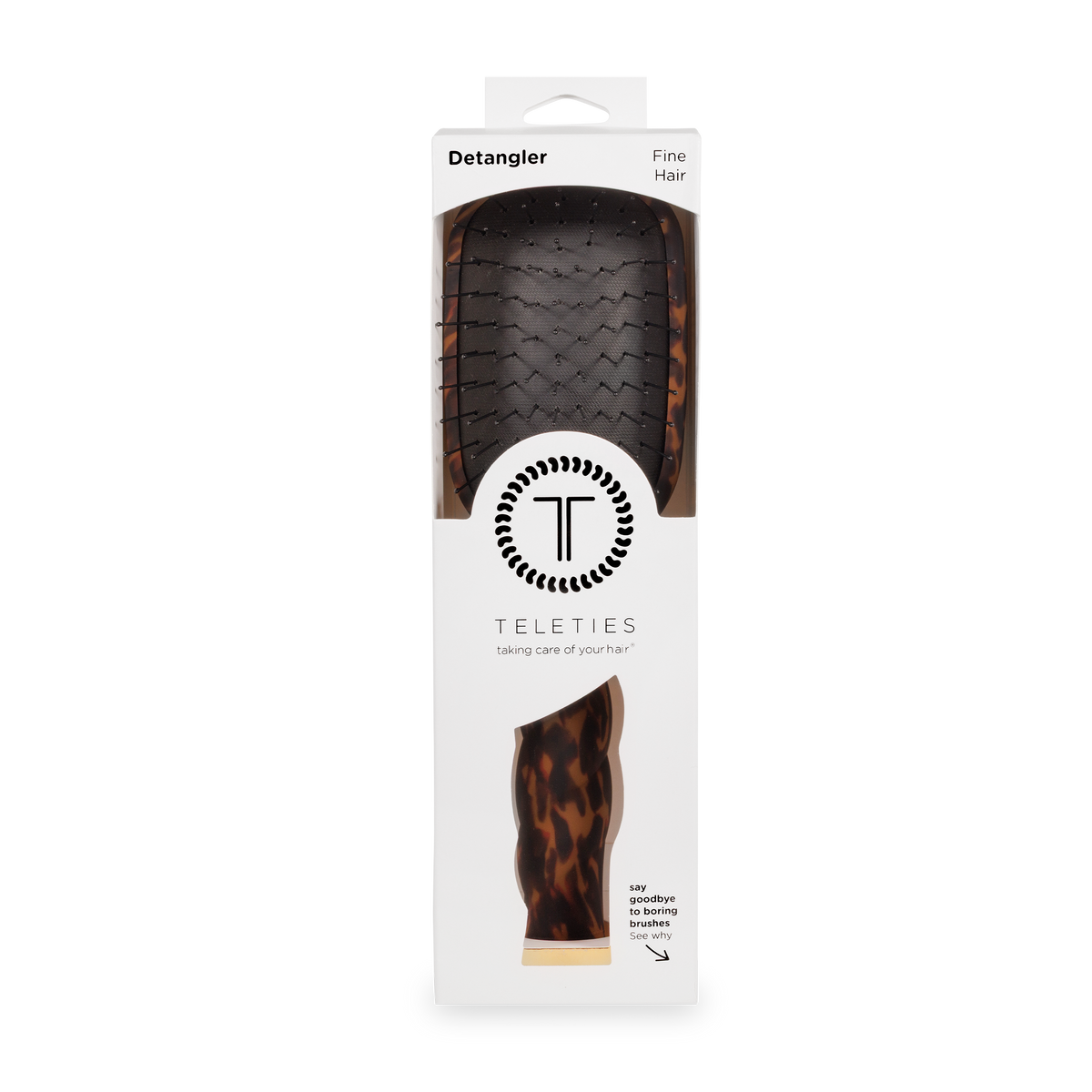 TELETIES - Detangler Brush |Tortoise| Fine TELETIES