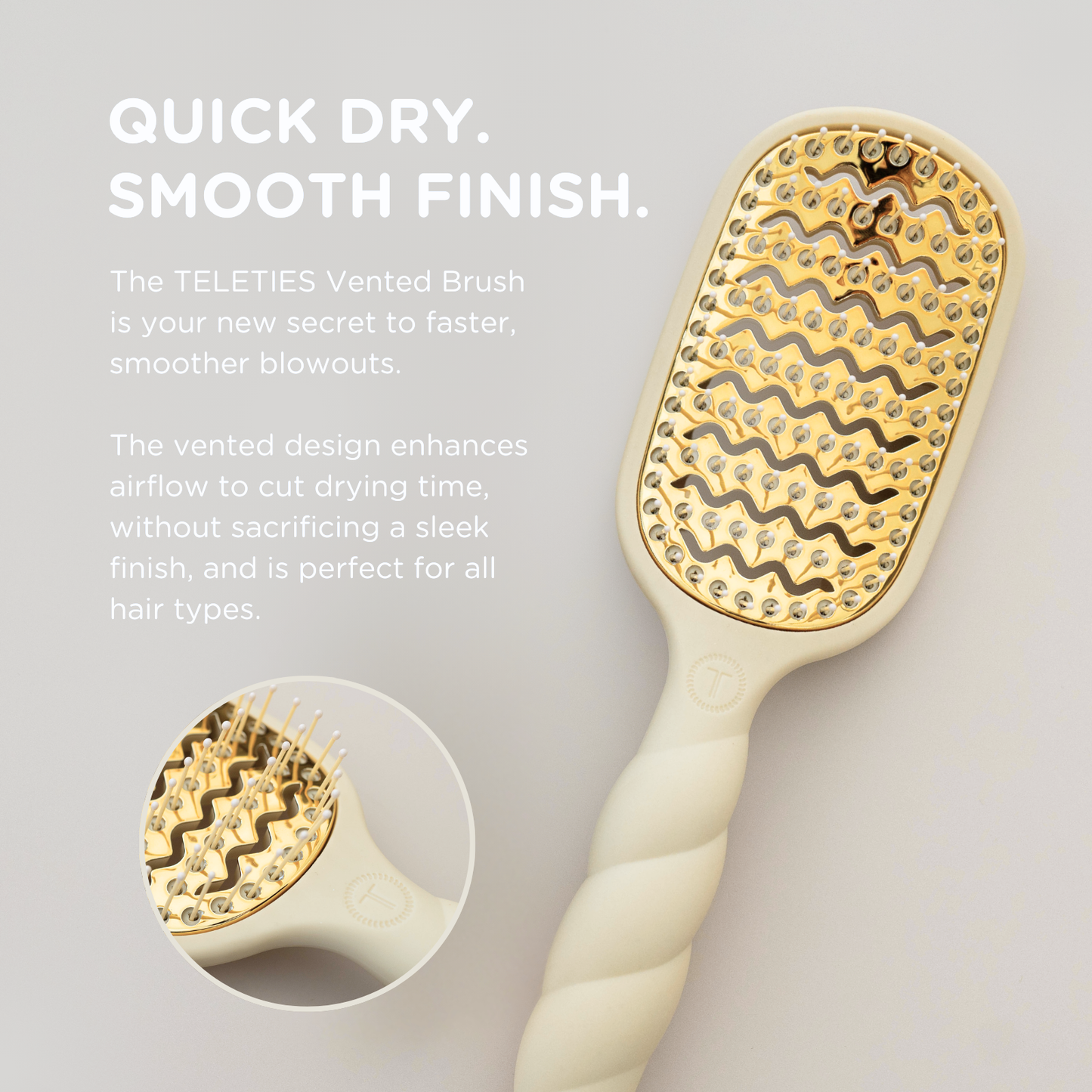 TELETIES - Vented Hair Brush | Tan TELETIES