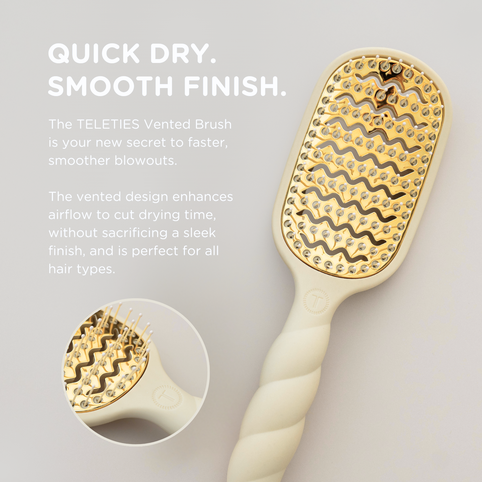 TELETIES - Vented Hair Brush | Tan TELETIES