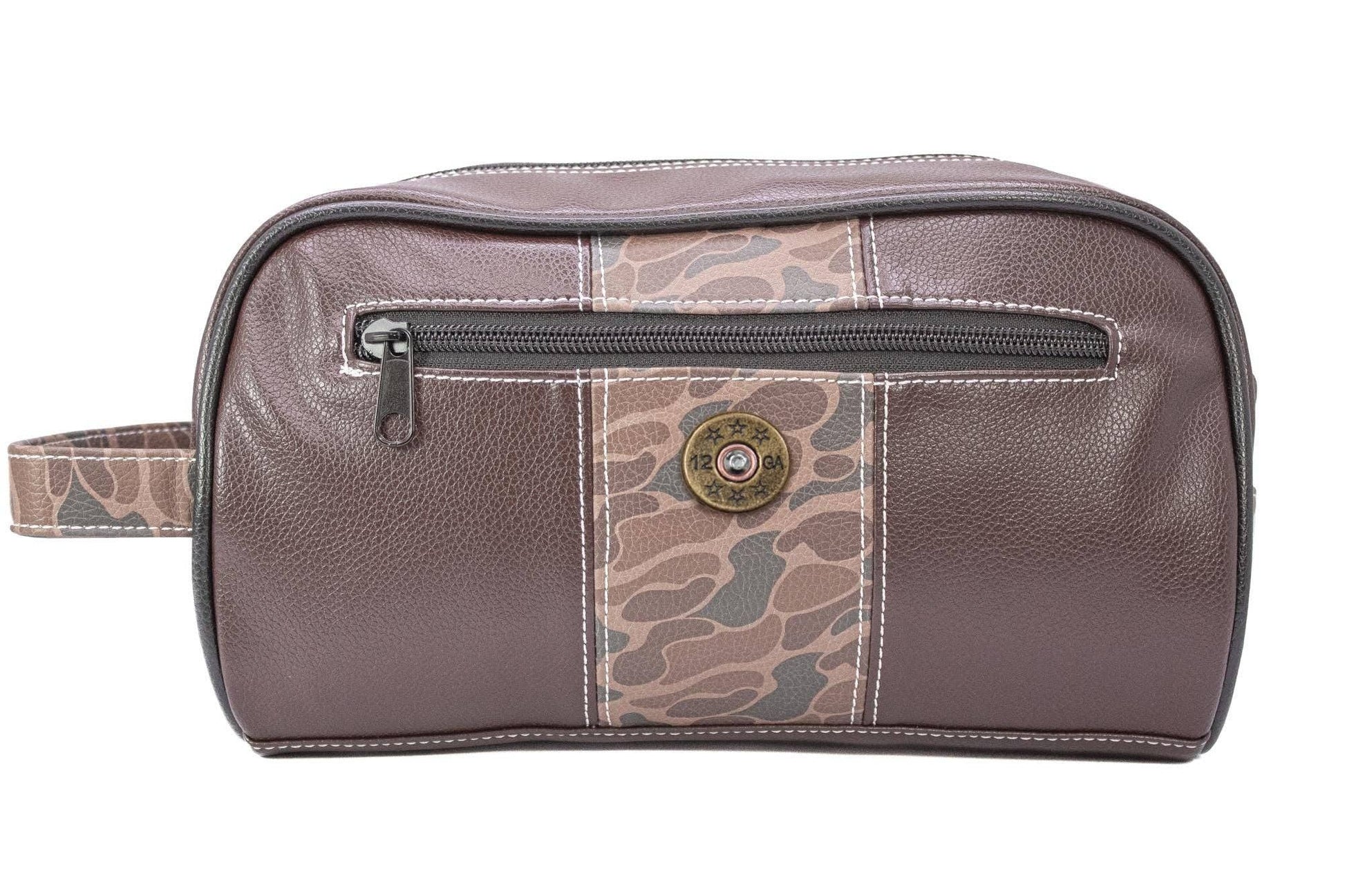 Zep-Pro - Shot Shell Brown Pebble Old School Camo Men's Toiletry Dopp Bag.: Brown/Tan Zep-Pro