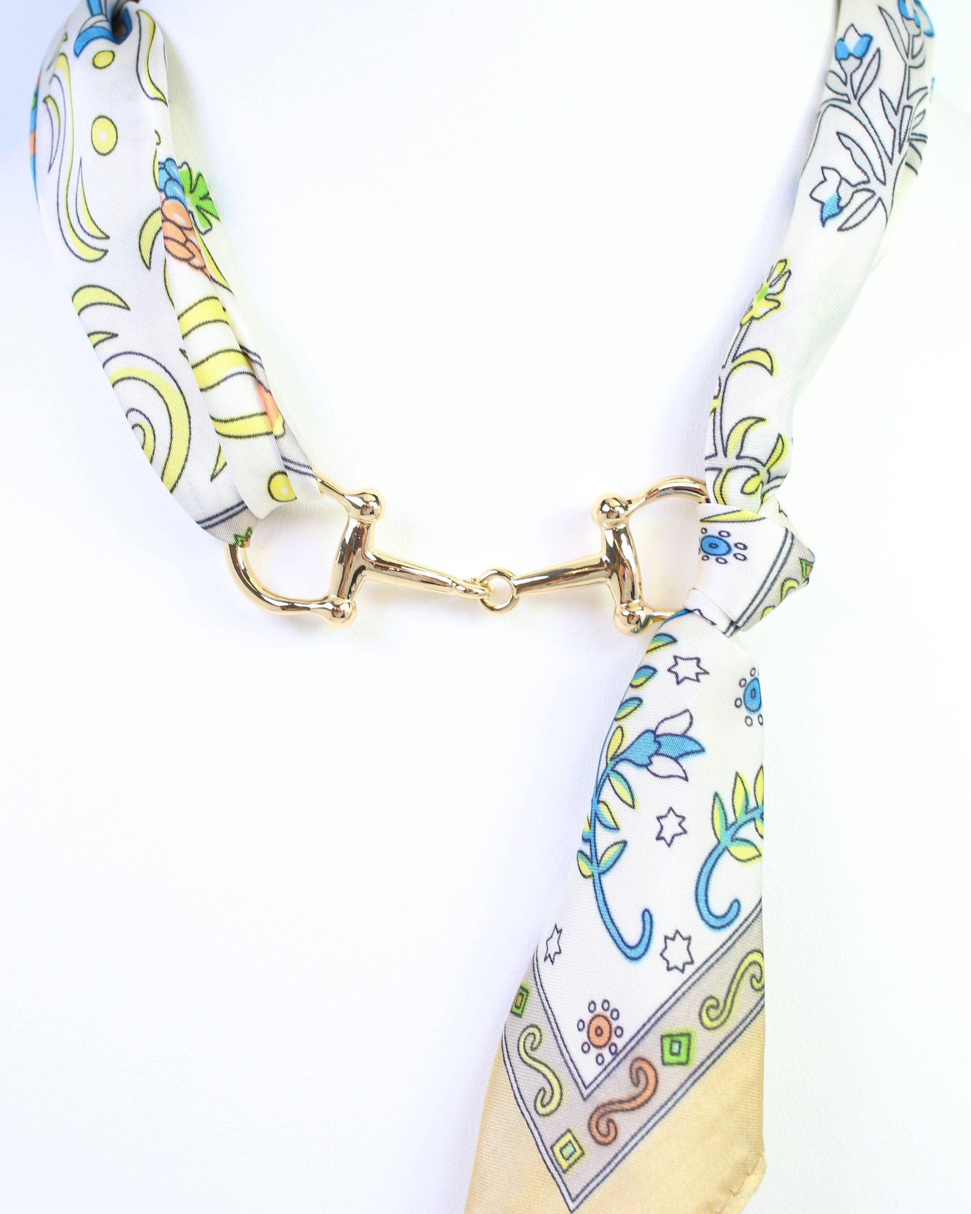 Caroline Hill - Lana Horsebit Scarf Necklace Blue Multi: Default Caroline Hill