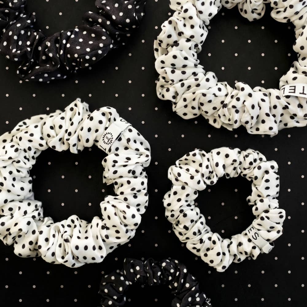 TELETIES - Polka Dot Party Small Silk Scrunchie TELETIES