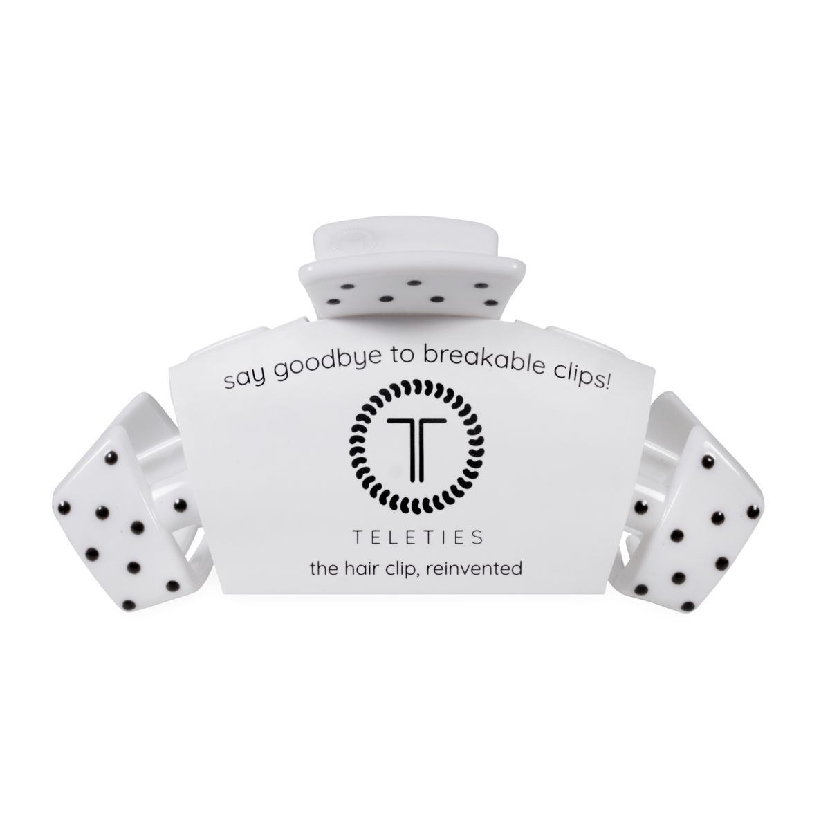 TELETIES - Classic White Polka Dot Party Large Claw Clip TELETIES