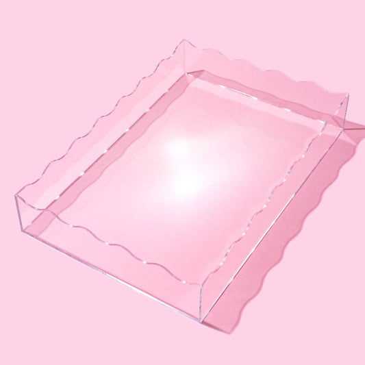Taylor Elliott Designs - *ON SALE* Wavy Acrylic Tray - Rectangle - Medium - Clear Taylor Elliott Designs