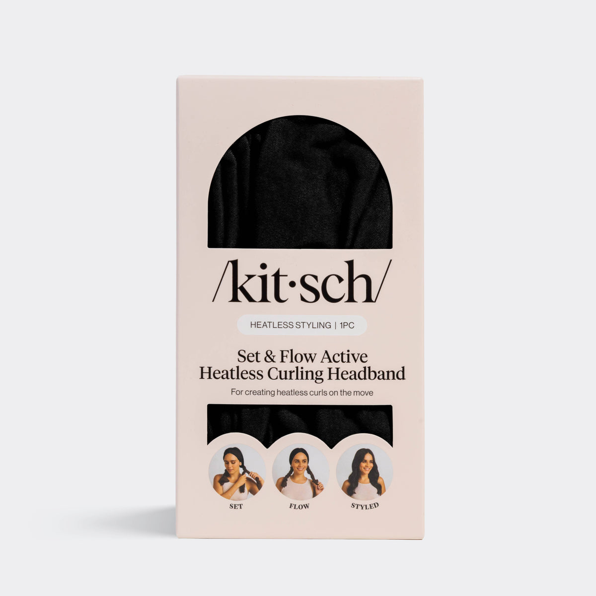 KITSCH - Set & Flow Heatless Curling Headband - Black KITSCH