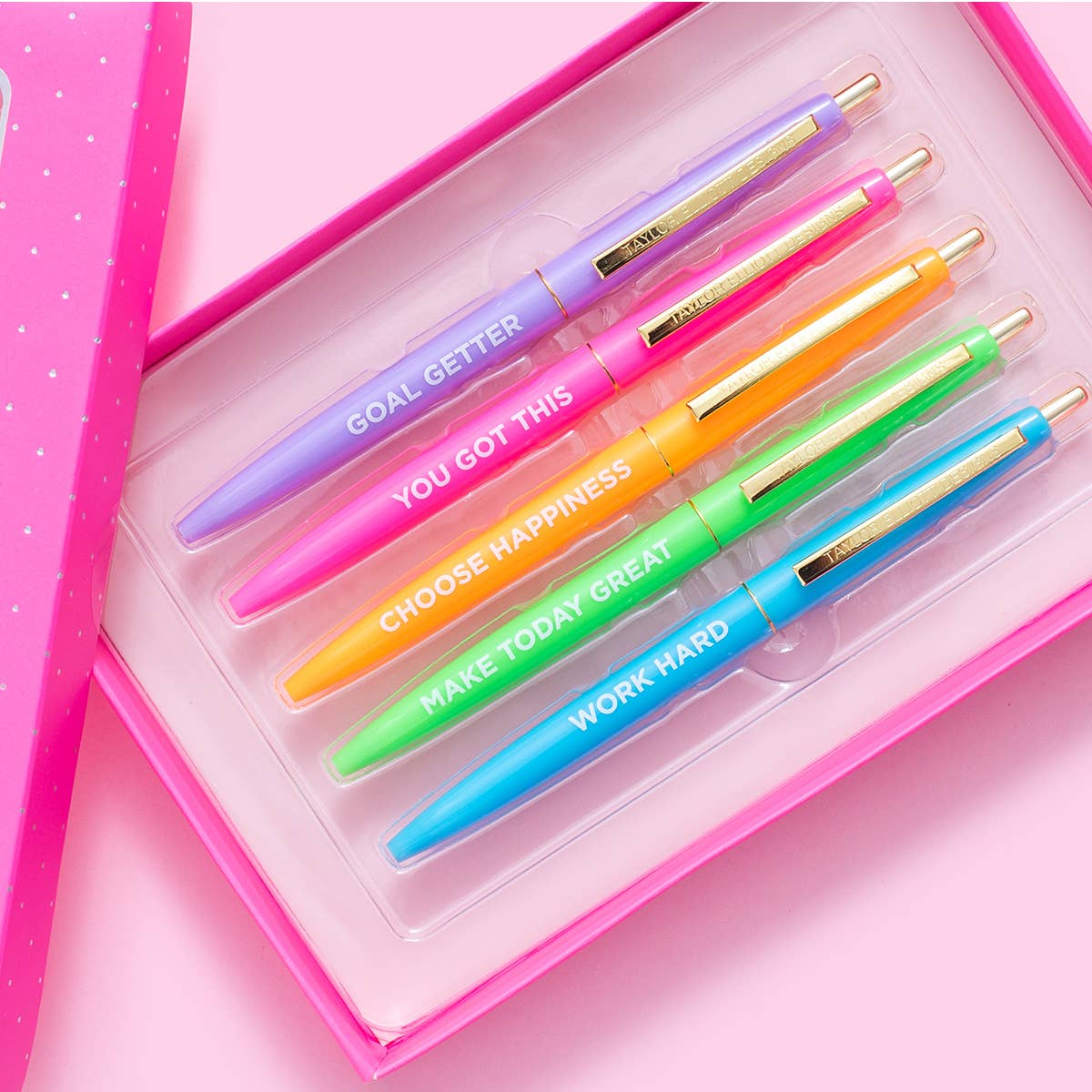 Taylor Elliott Designs - Pen Set - Motivational - Asst Colors - 5 Piece Set Taylor Elliott Designs