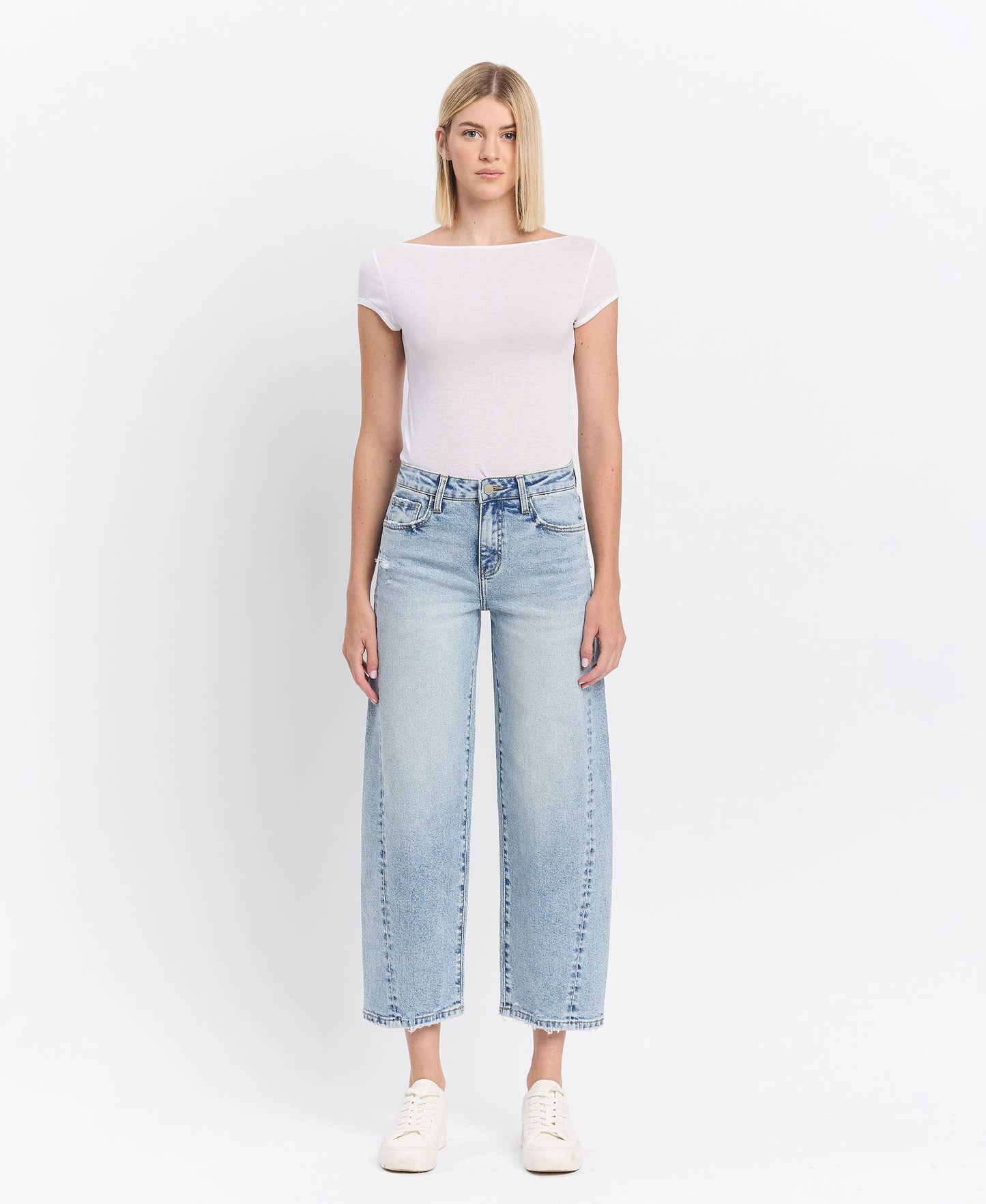 Lovervet by VERVET - HIGH RISE TWIST BARREL JEANS LV1502: PAPER TRAILS / 32 Lovervet by VERVET