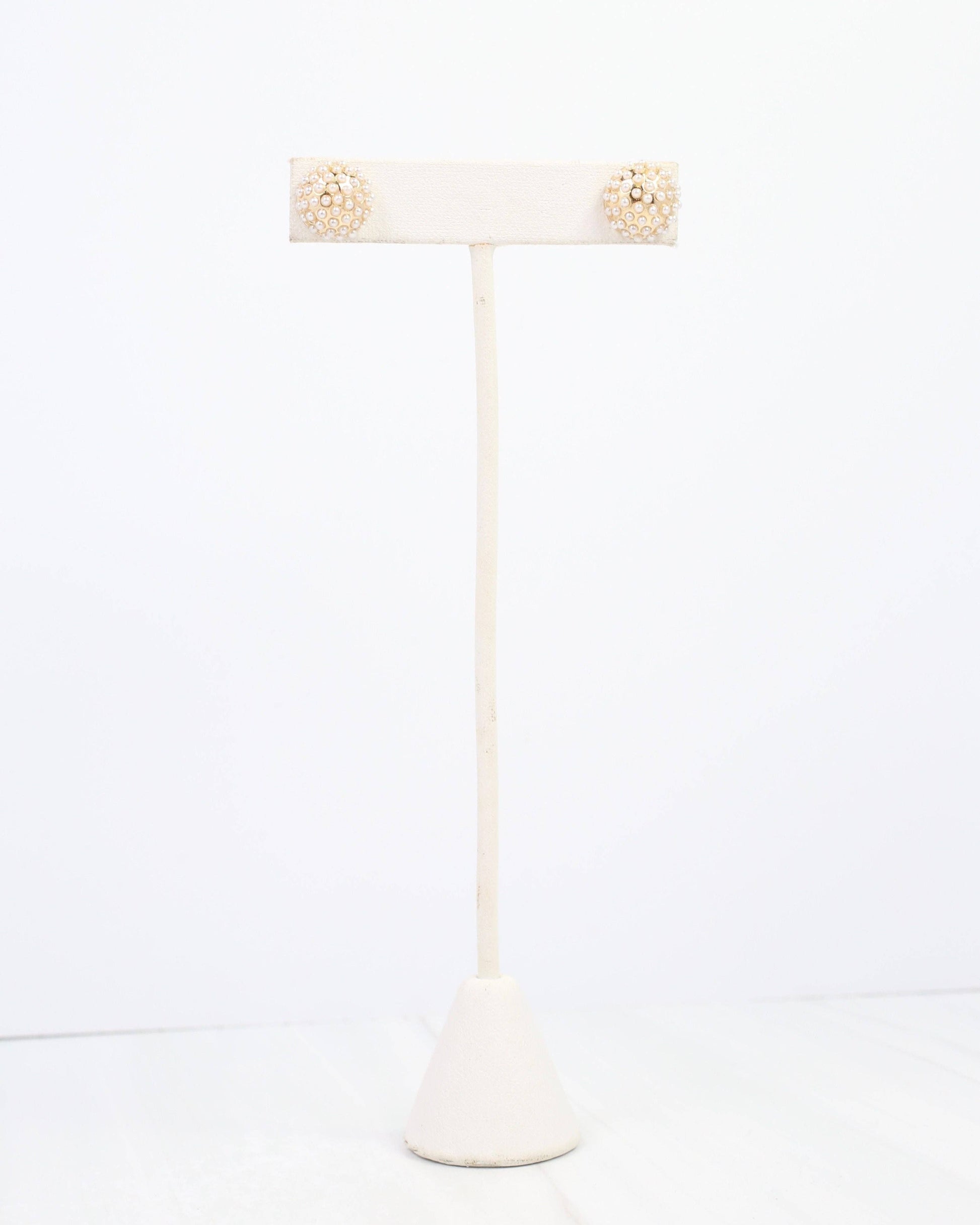 Caroline Hill - Modena Pearl Pave Stud Earring Gold: Default Caroline Hill