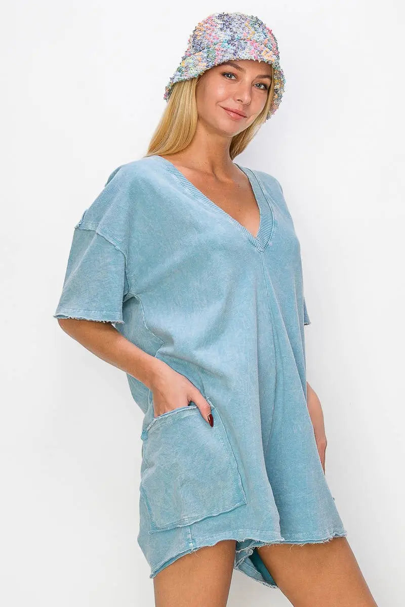 J Her Inc - Mineral Wash reversible rompers HR5535. J Her Inc