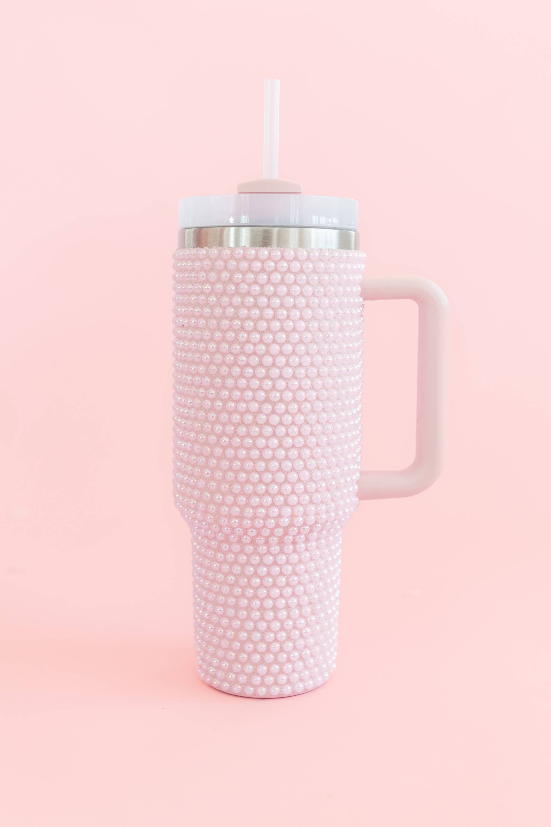 Rock Paper Scissors - Pink Pearl 40oz Tumbler: Cream Rock Paper Scissors