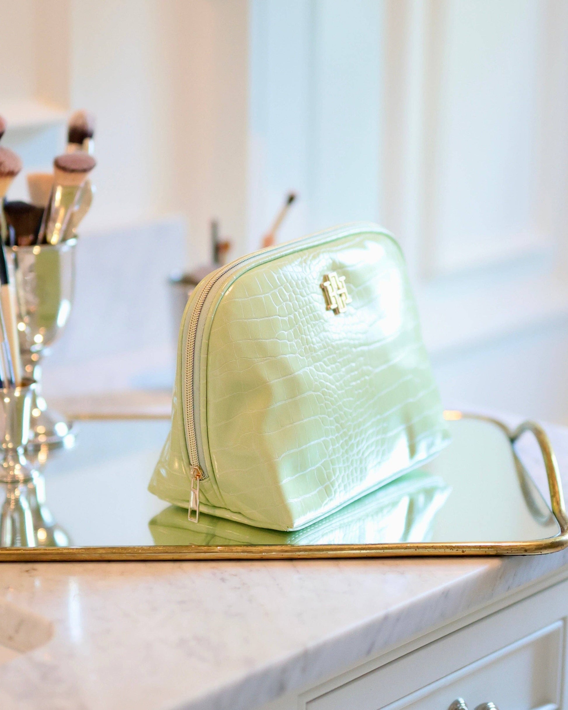 Caroline Hill - Capri Large Pouch LIME EC: Default Caroline Hill