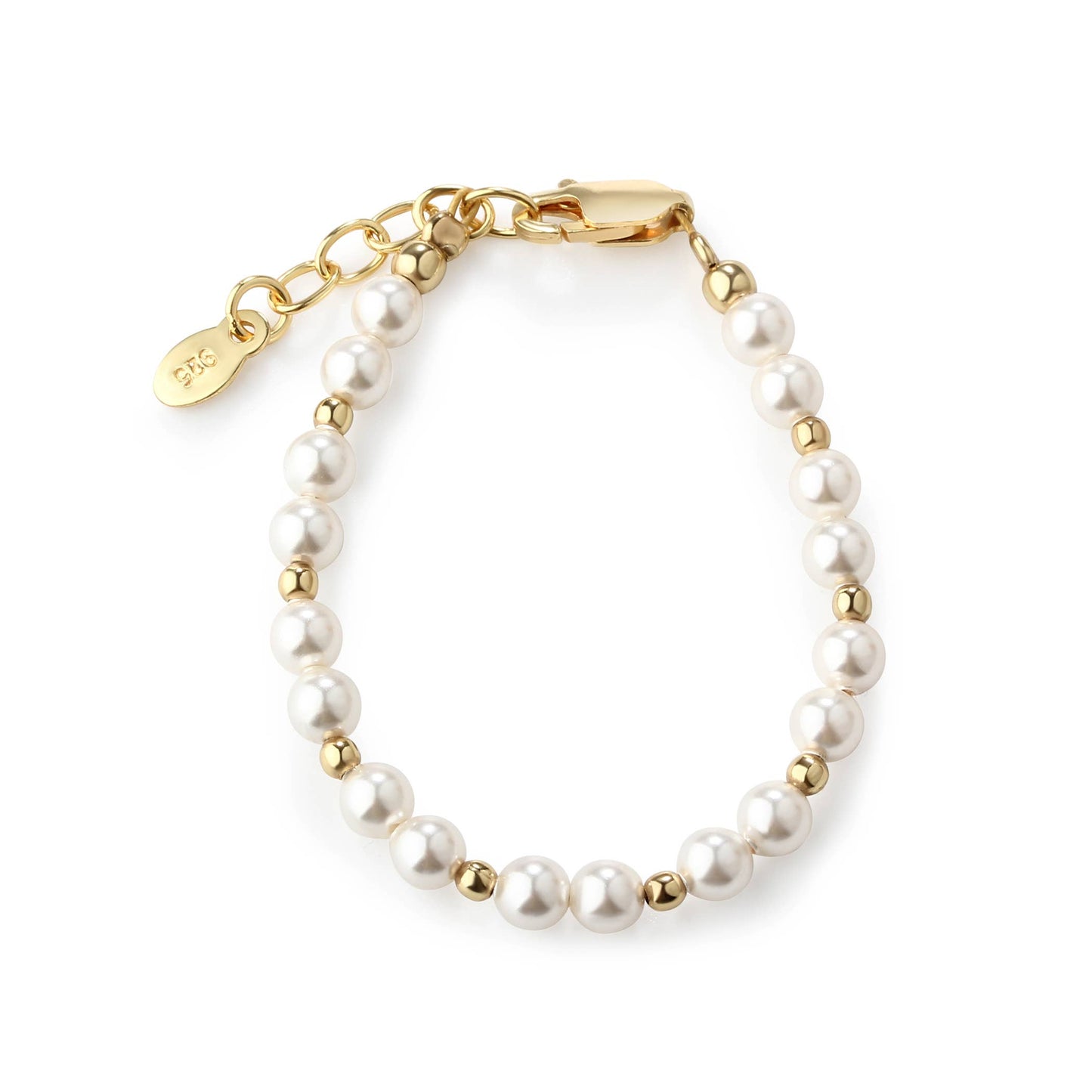 Cherished Moments - Girls 14K Gold-Plated Pearl Baby Bracelet Children's Jewelry: Medium 1-5 Years Cherished Moments