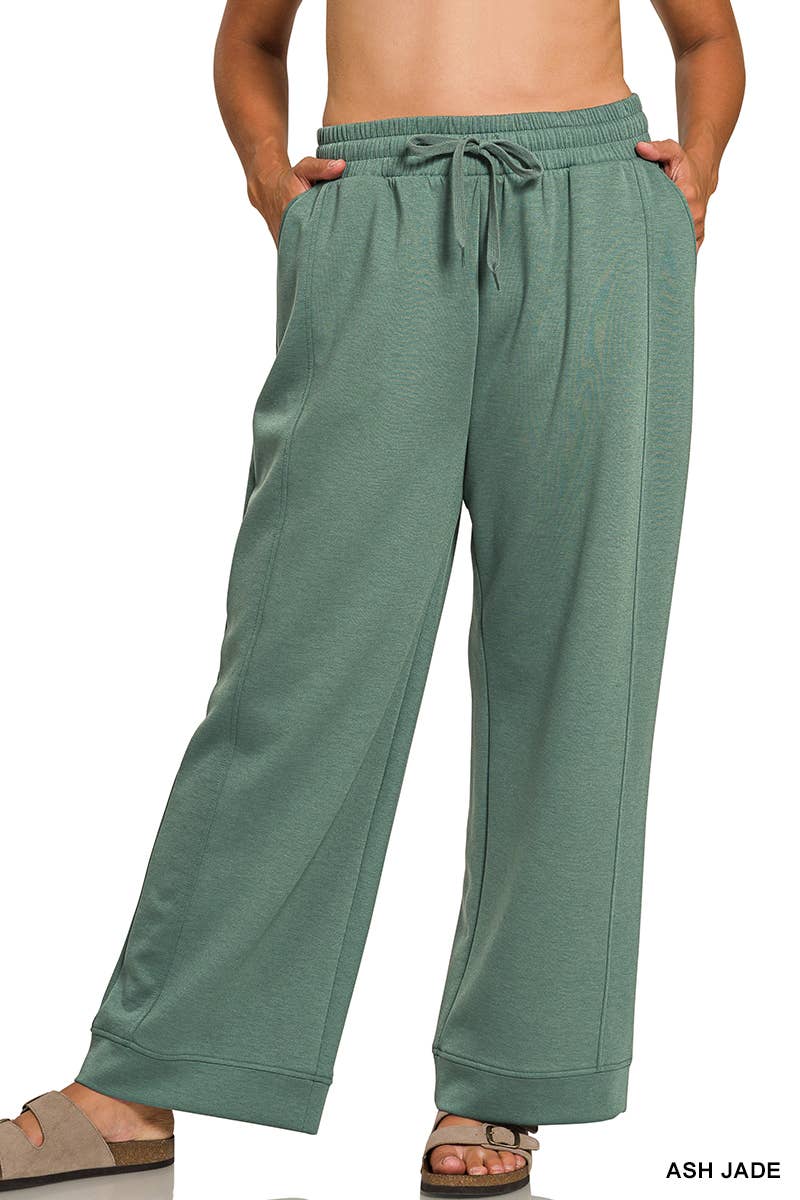 Vanilla Monkey - Plus Scuba Drawstring Pants: SAND BEIGE / 2-2-1(1X-2X-3X) Vanilla Monkey
