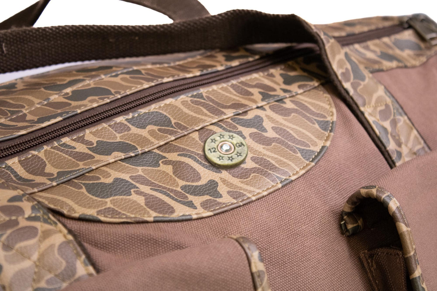 Zep-Pro - Shot Shell Brown Waxed Canvas Old School Camo Weekender Bag.: Brown/Tan Zep-Pro