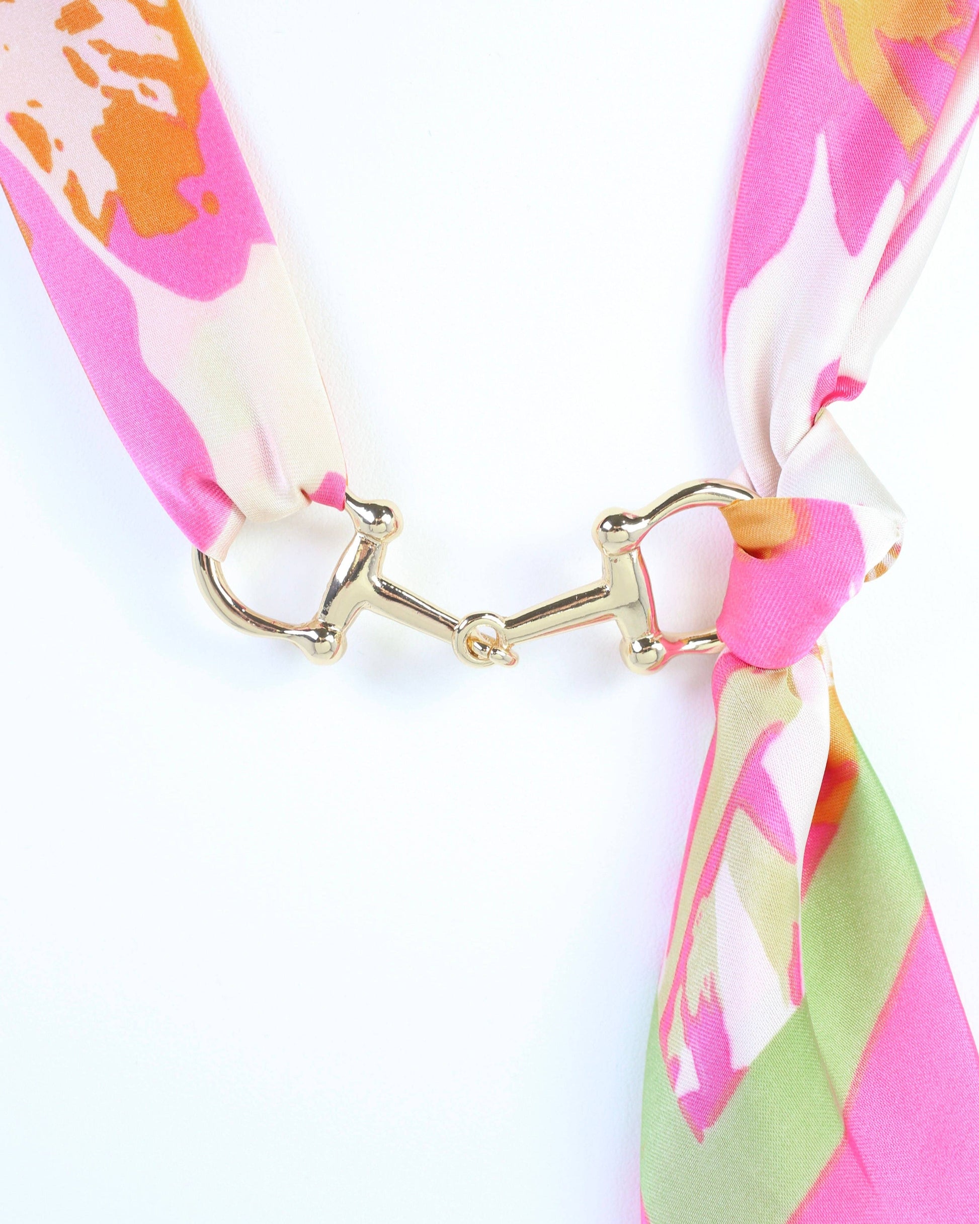 Caroline Hill - Lana Horsebit Scarf Necklace Pink Multi: Default Caroline Hill