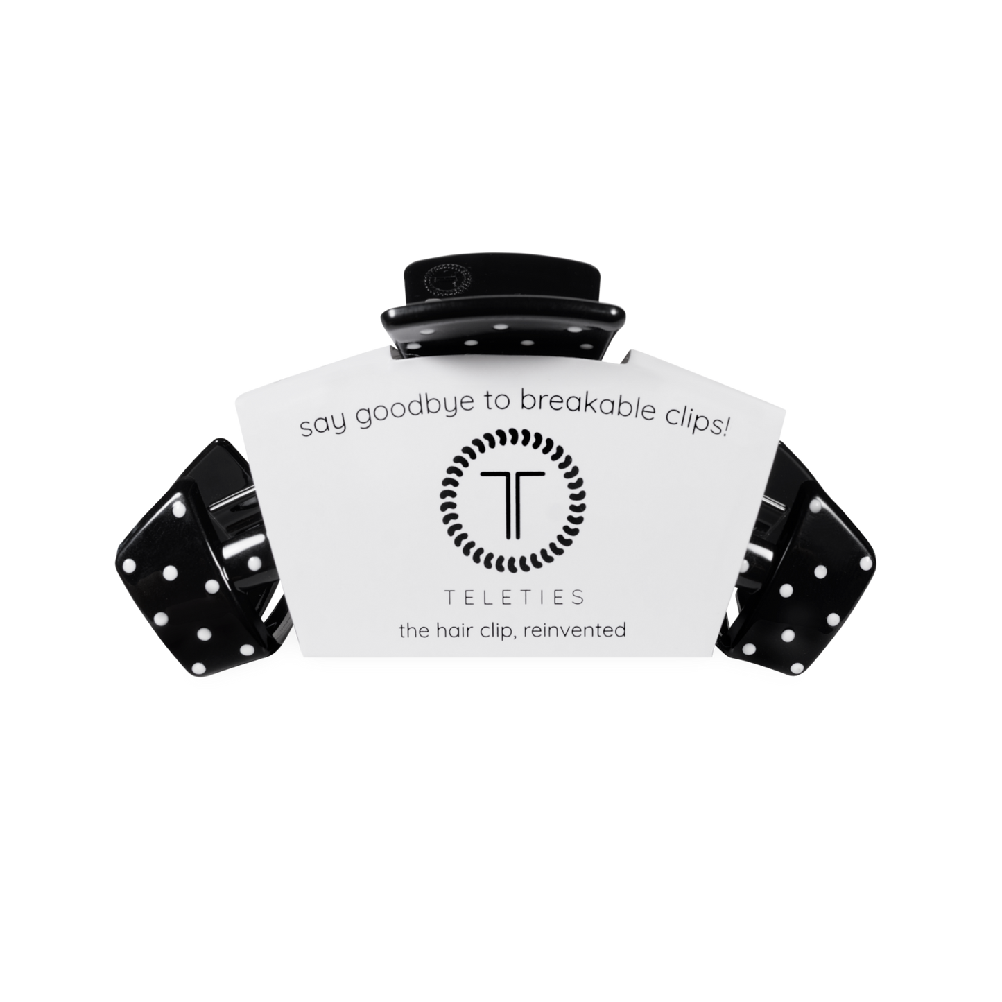 TELETIES - Classic Black Polka Dot Party Medium Claw Clip TELETIES